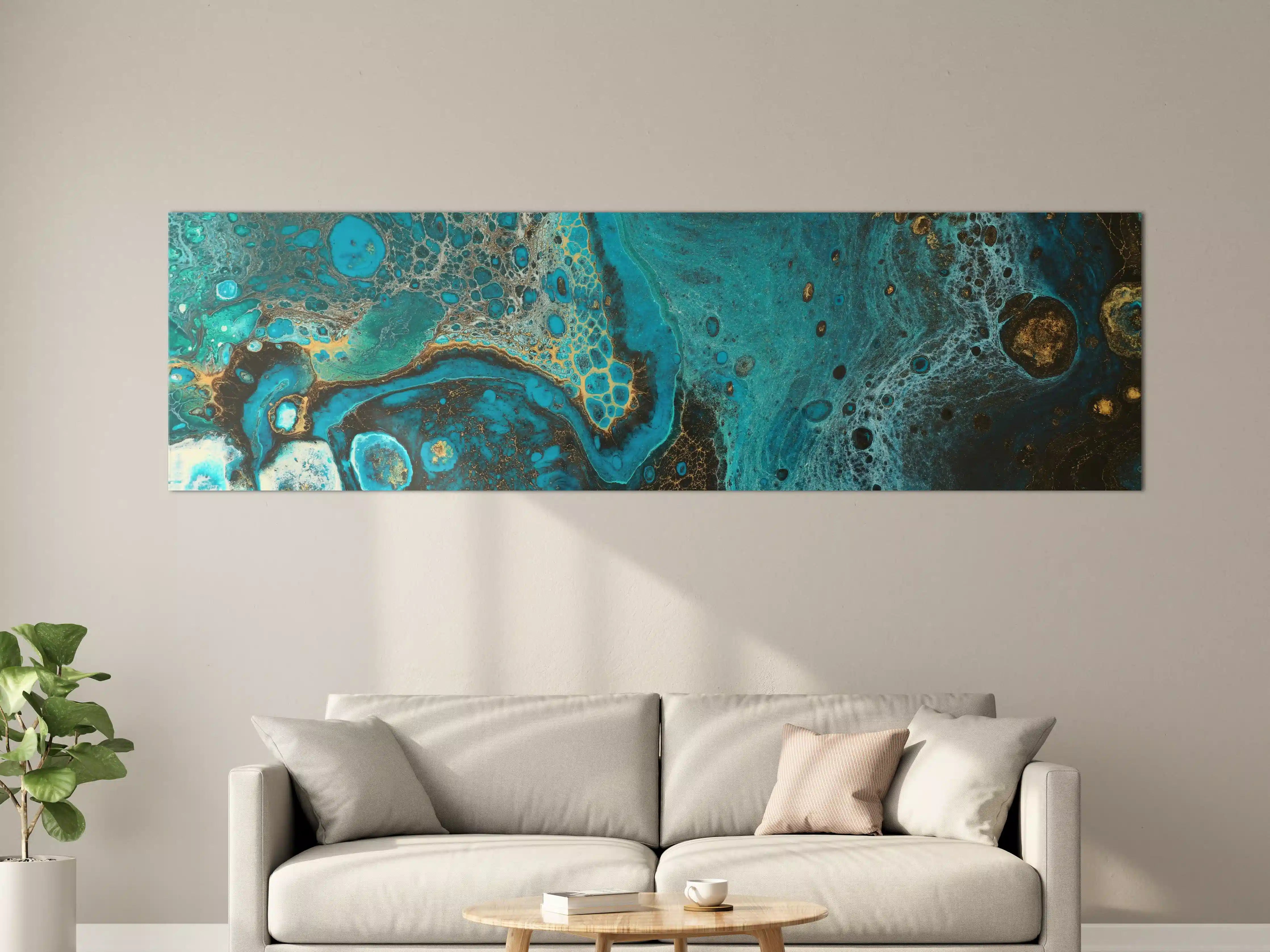 Große Wandbilder - Graue Marmor-Details mit Goldakzenten