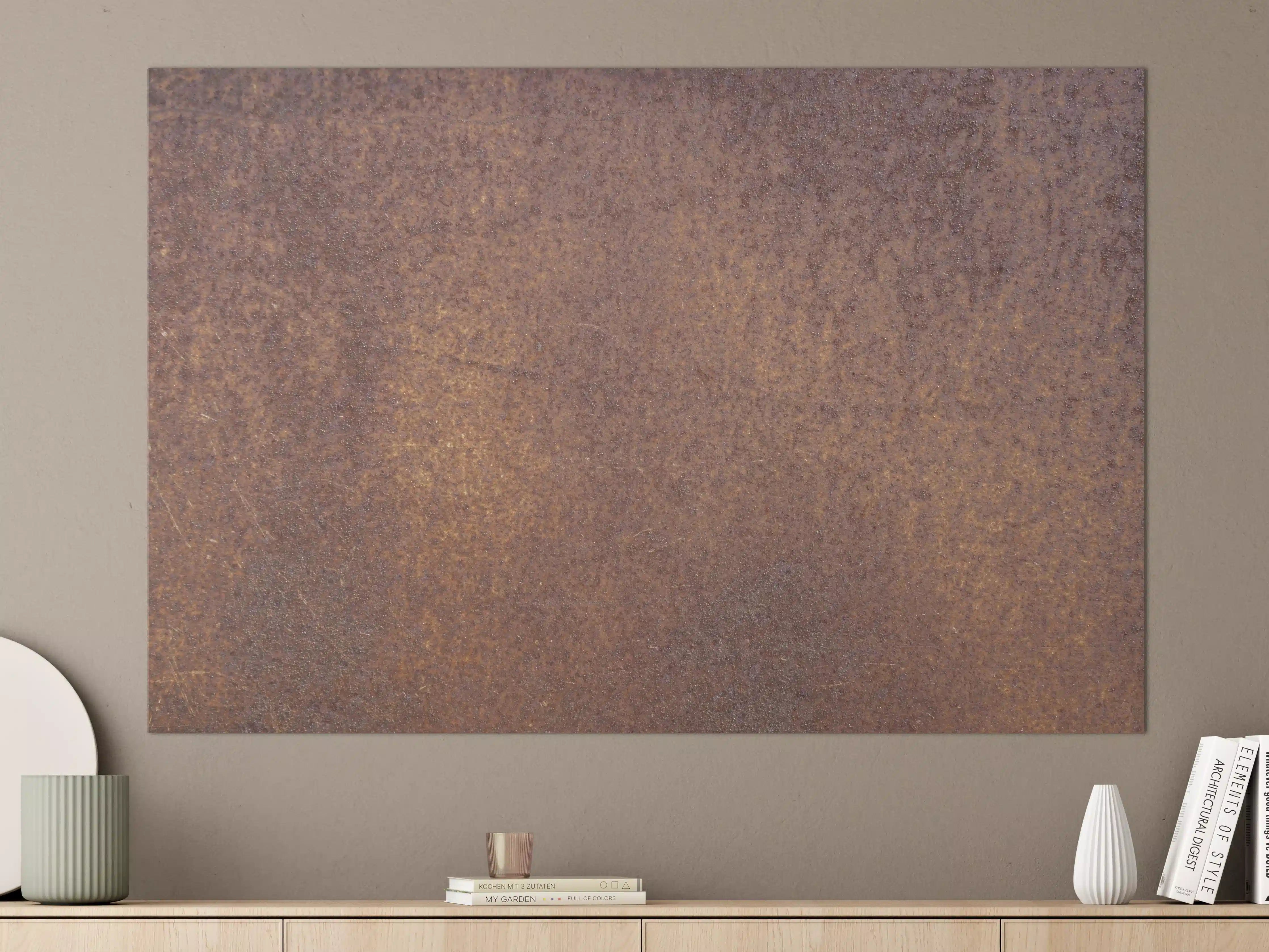 Große Wandbilder - Graue Metallstruktur im Weiß