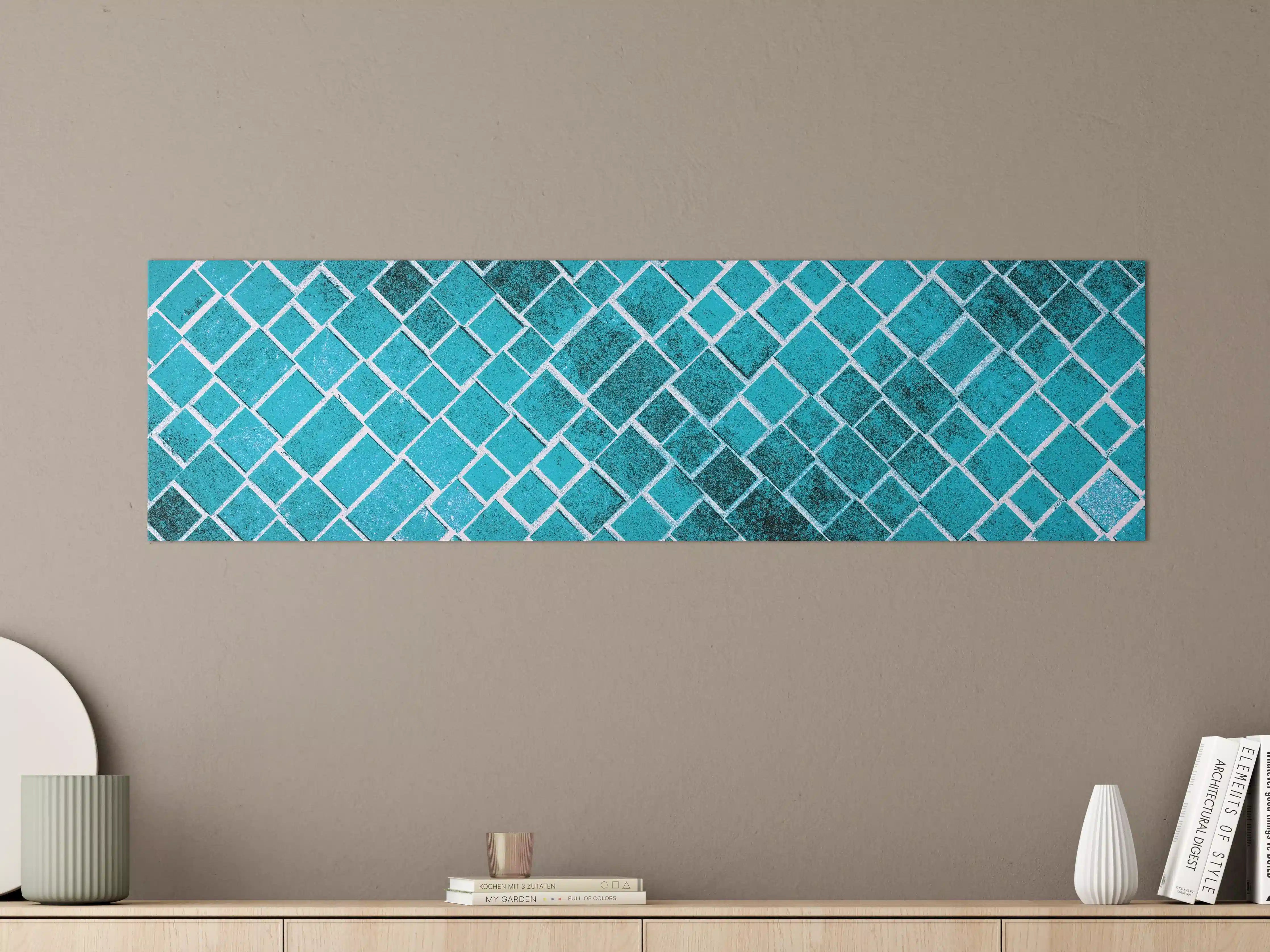 Große Wandbilder - Graue Mosaikfliesen mit geometrischem Design