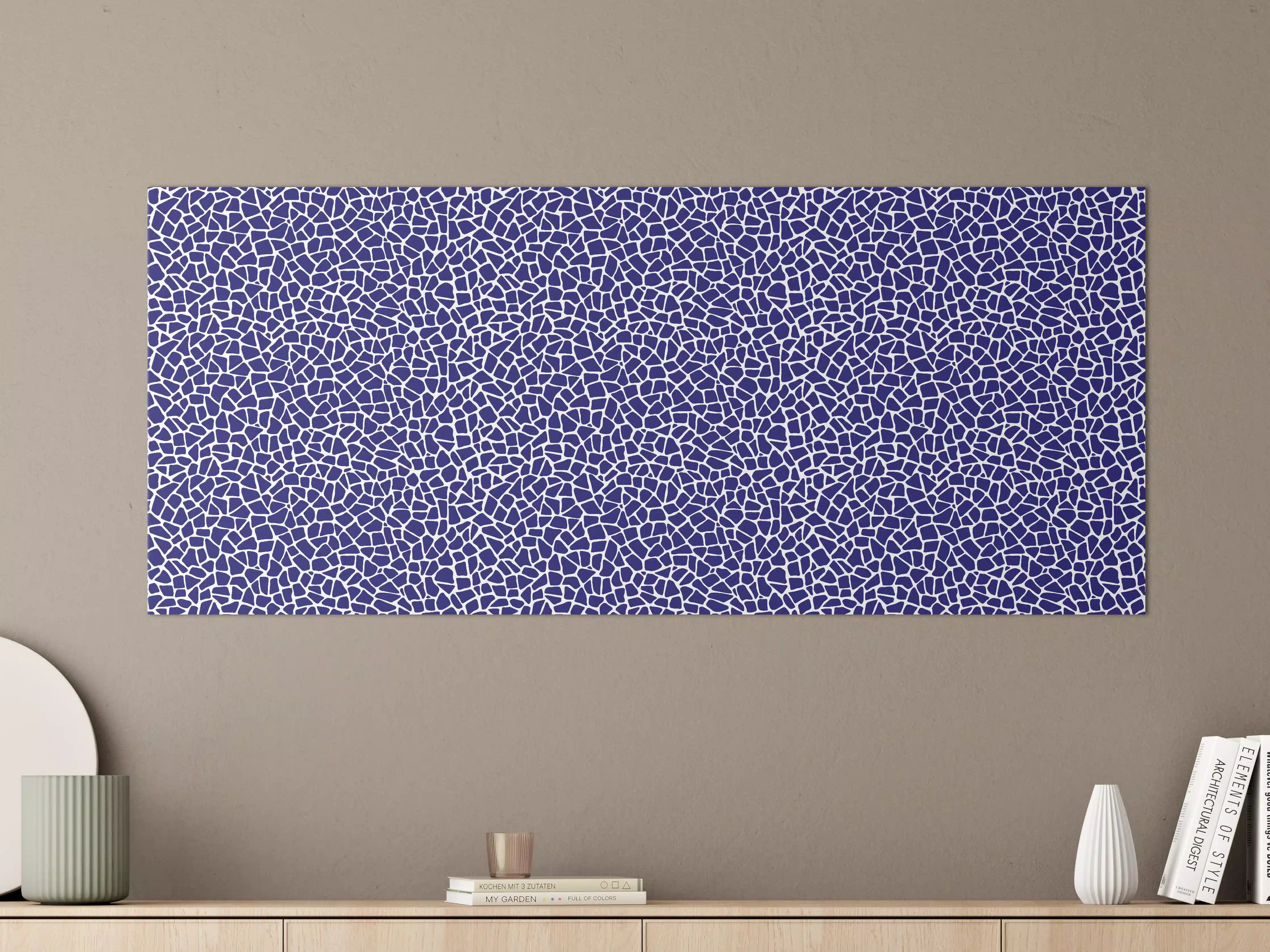Große Wandbilder - Graue Mosaiklinien in weißem Muster