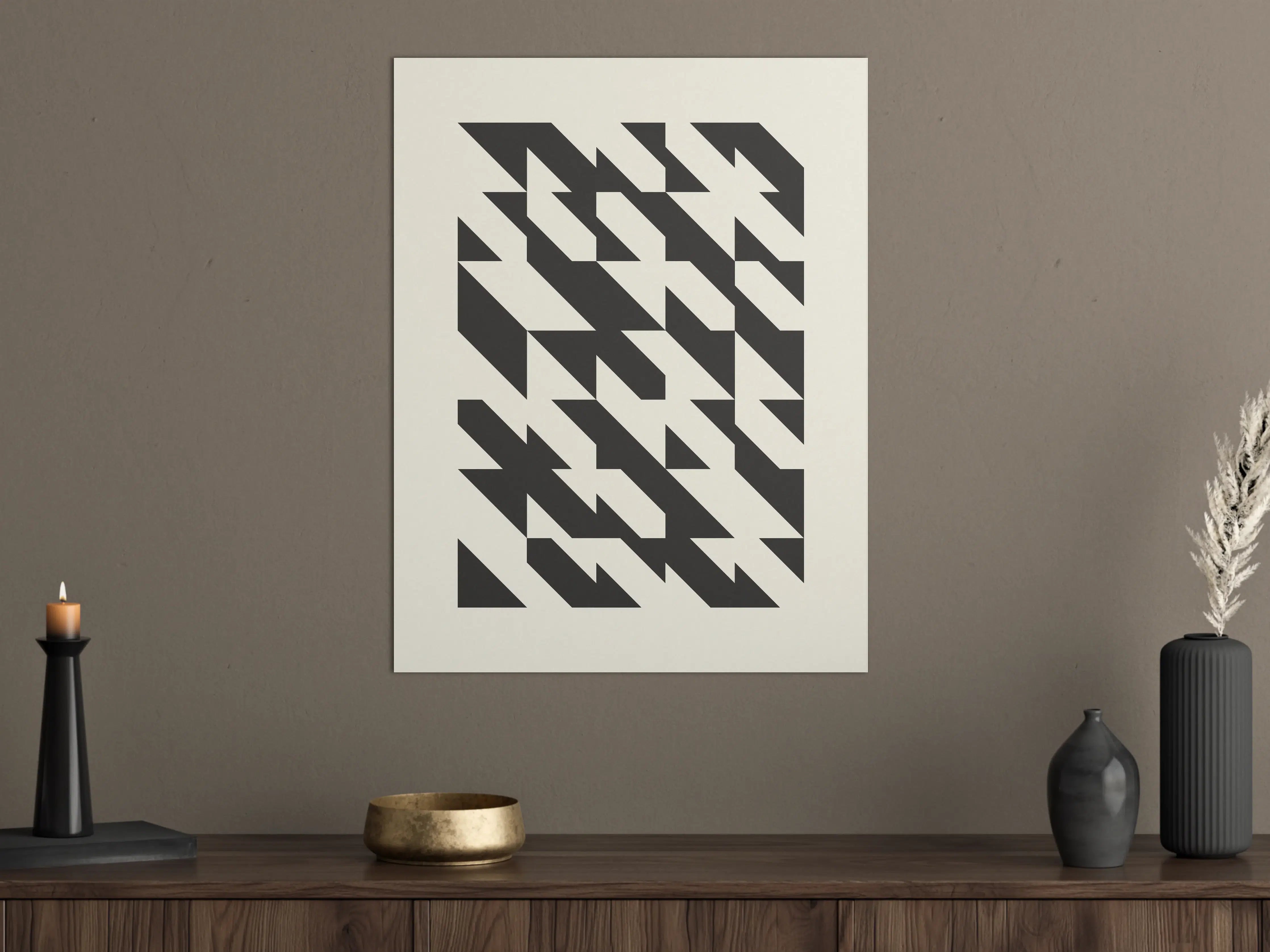 Große Wandbilder - Graue Nuancen in geometrischer Abstraktion