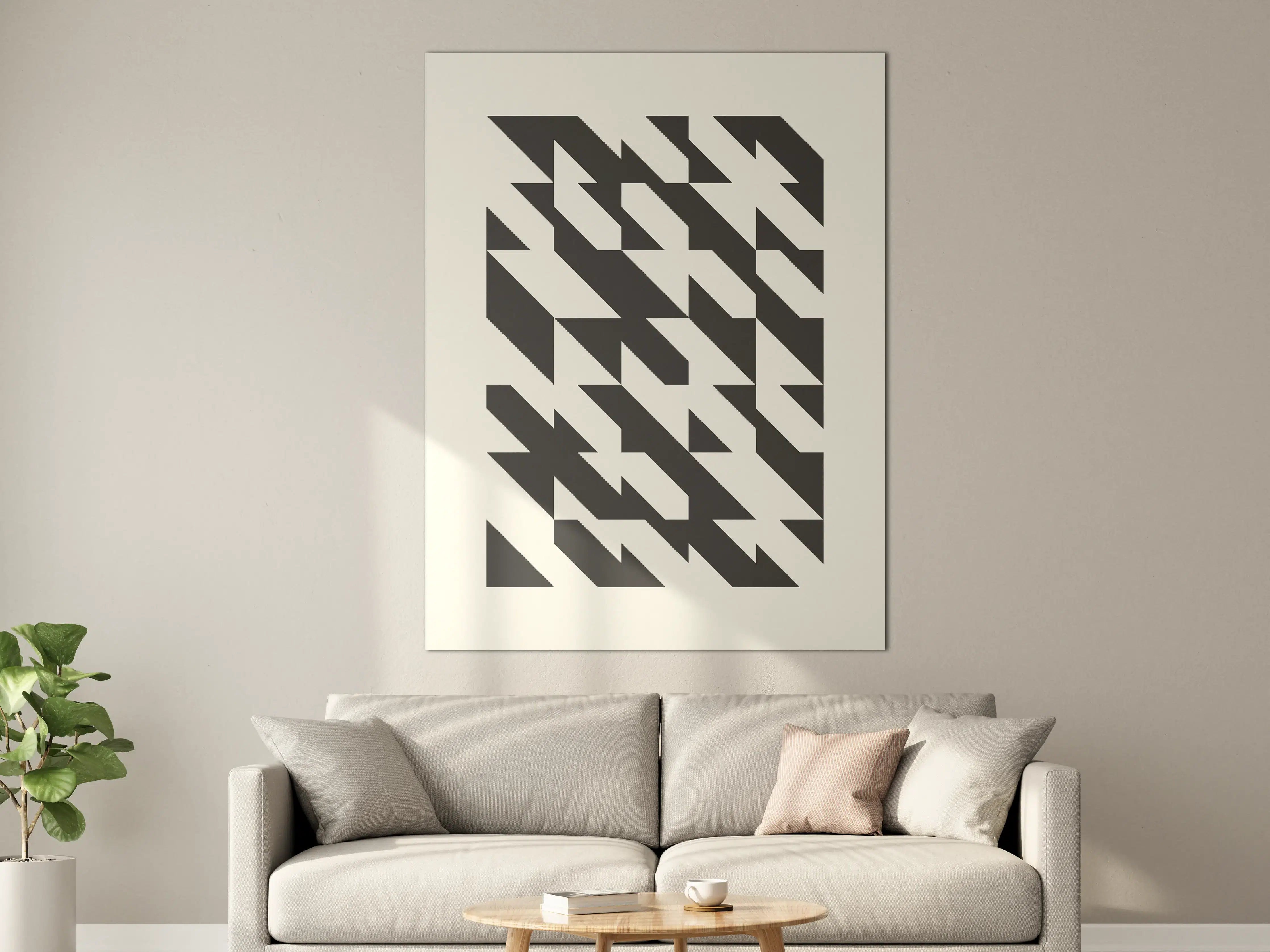 Große Wandbilder - Graue Nuancen in geometrischer Abstraktion