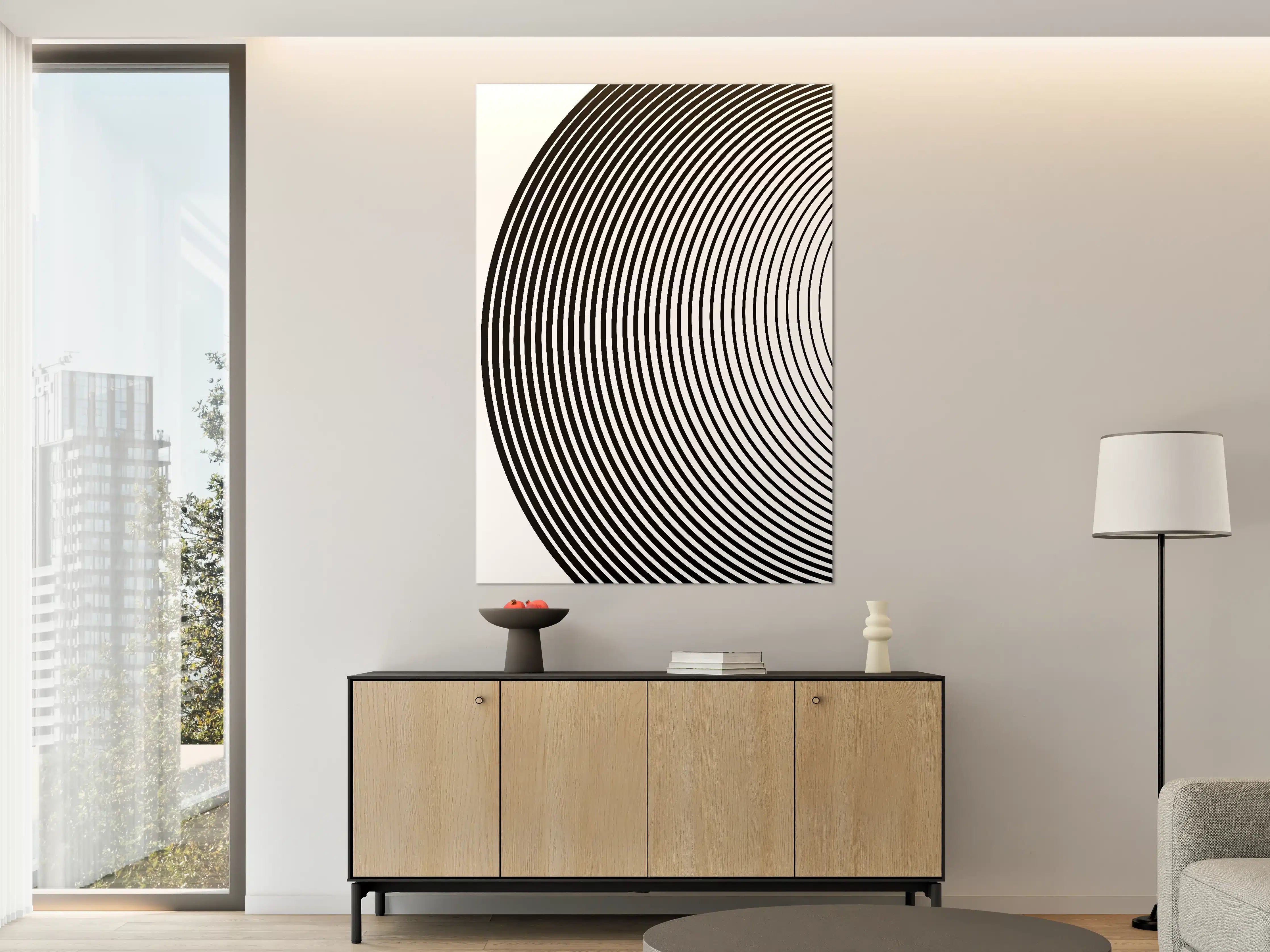 Große Wandbilder - Graue Schatten: Geometrische Kontraste
