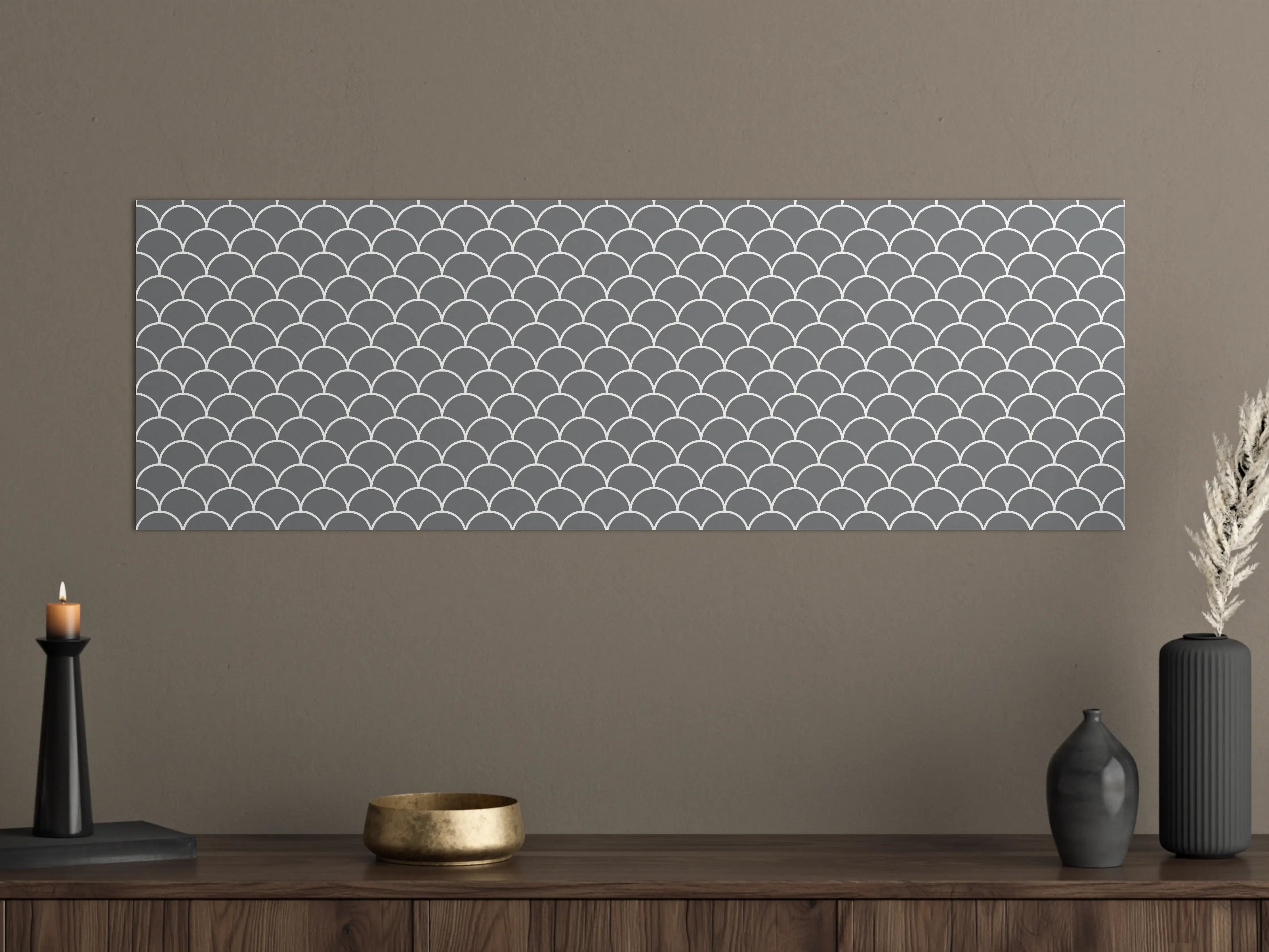 Große Wandbilder - Graue Schuppen-Textur mit weißen Linien