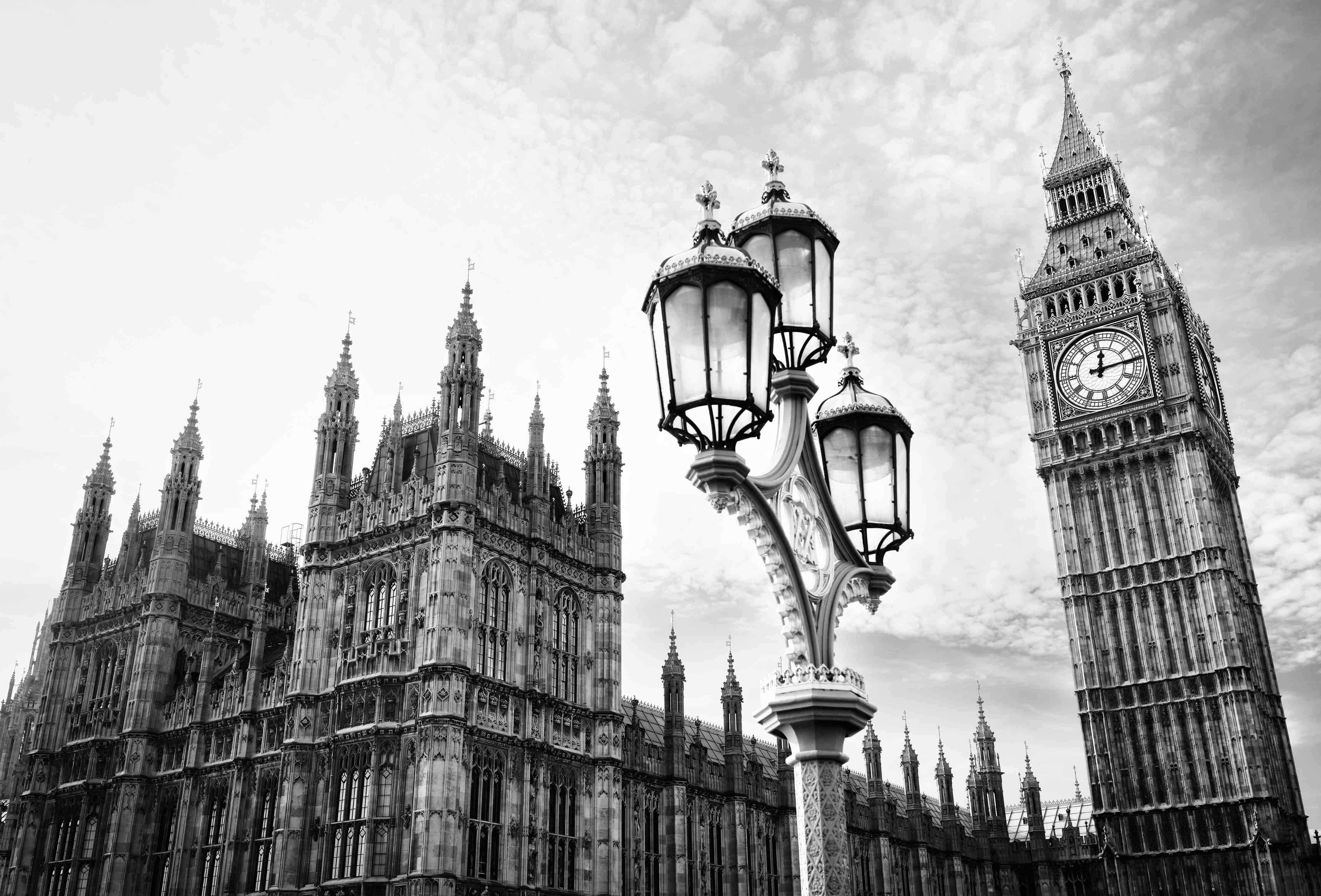 Große Wandbilder-Graue Silhouetten Londons