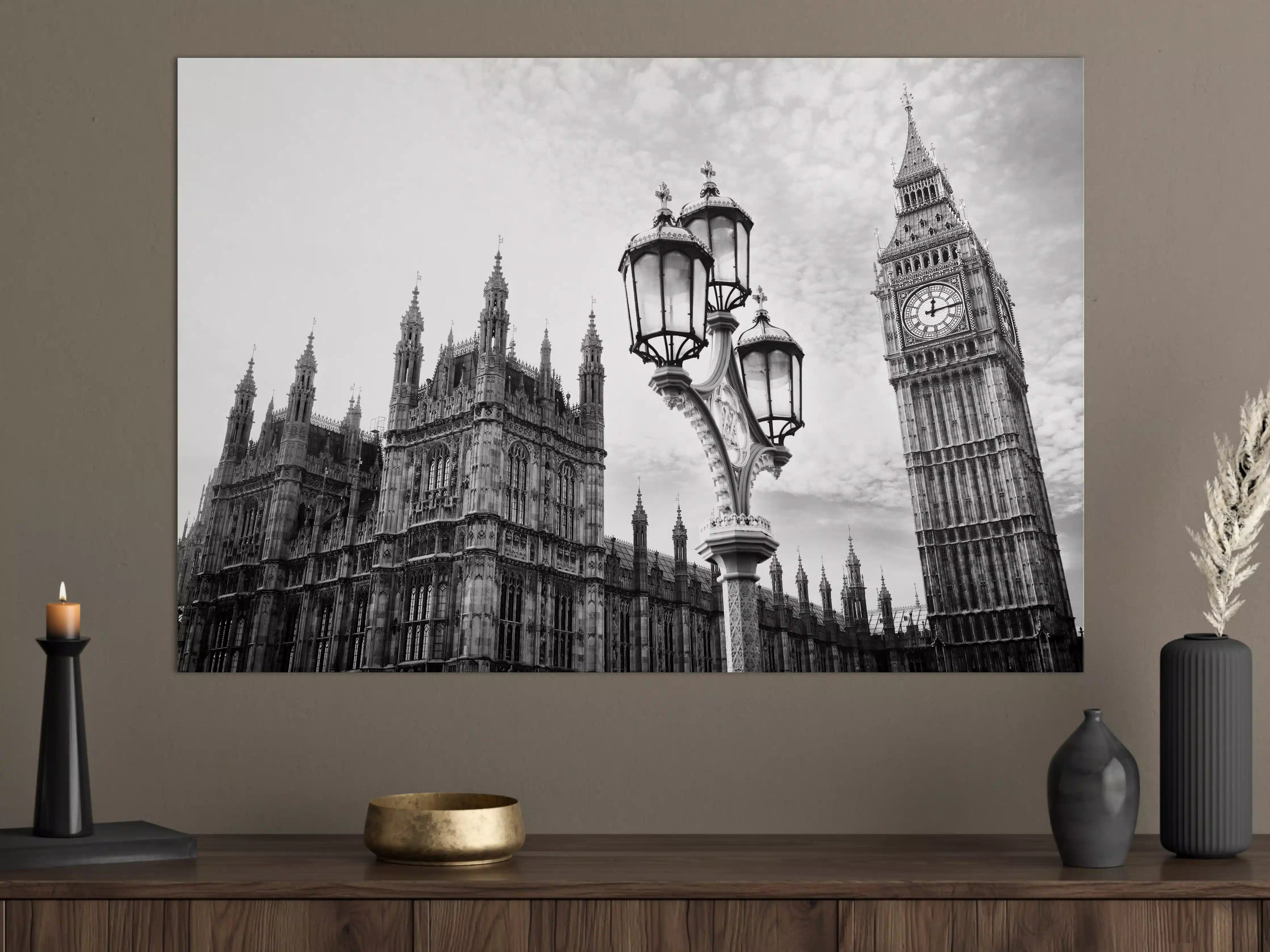 Große Wandbilder - Graue Silhouetten Londons