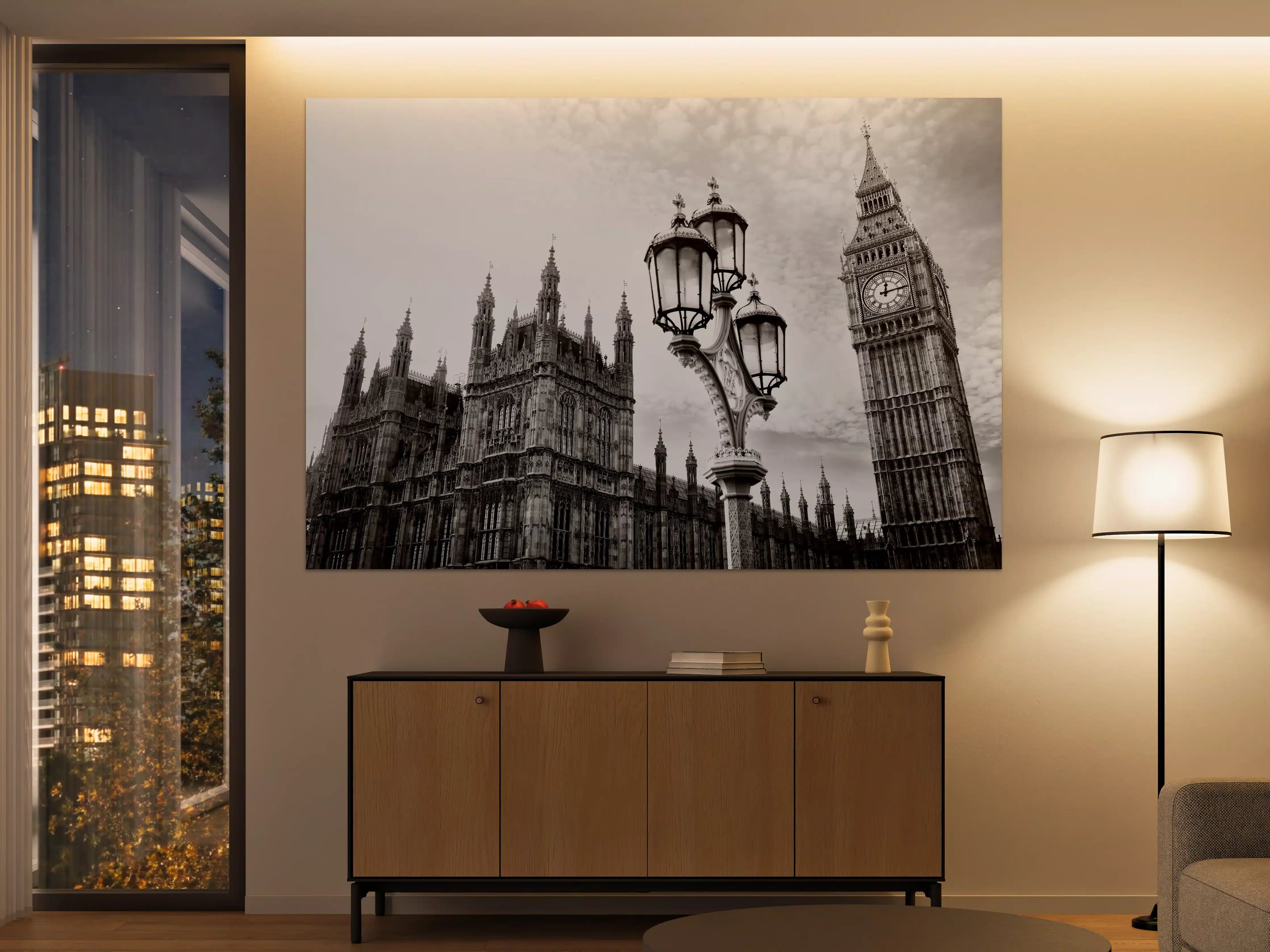 Große Wandbilder - Graue Silhouetten Londons