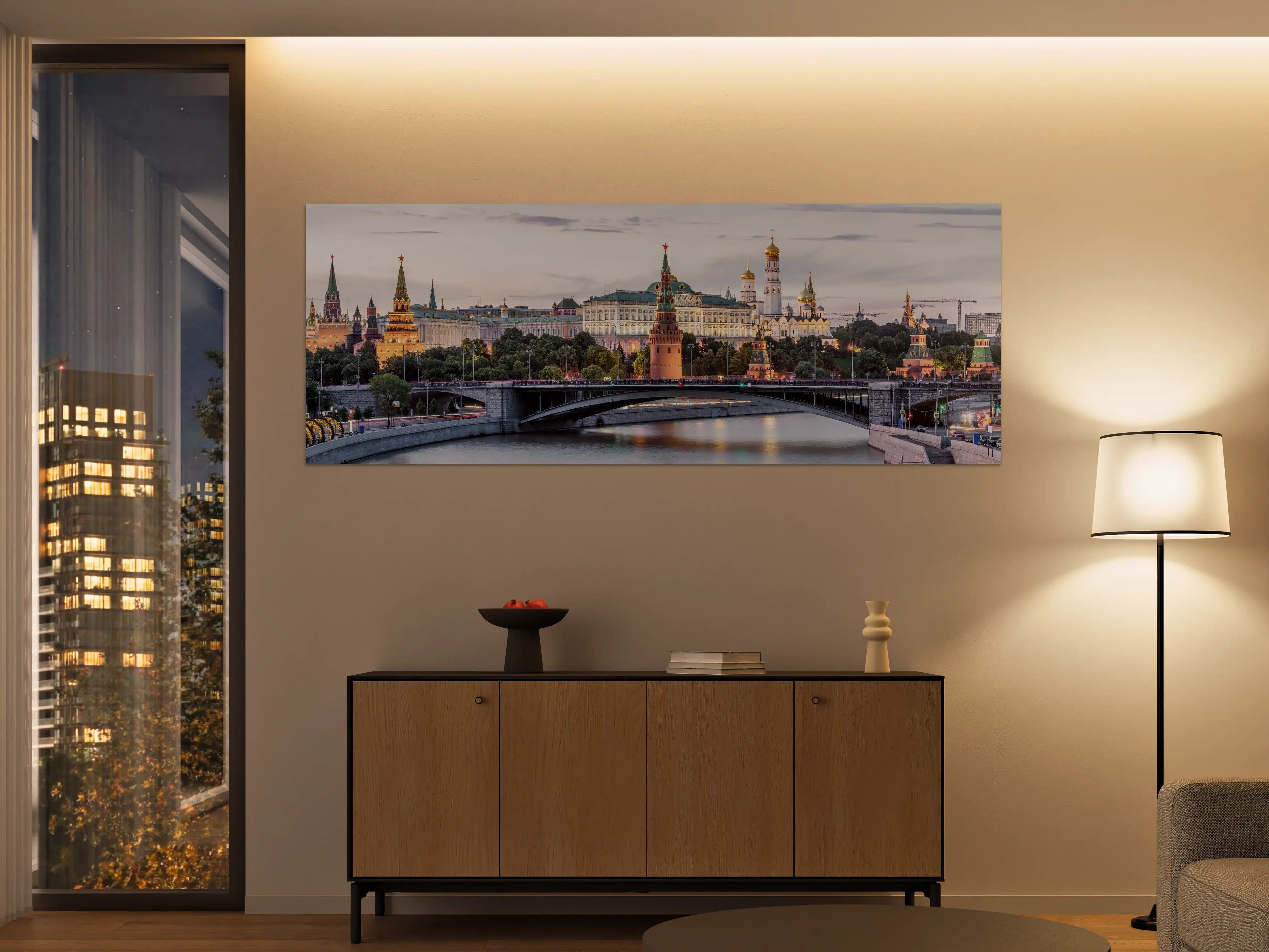 Große Wandbilder - Graue Skyline im Abendlicht