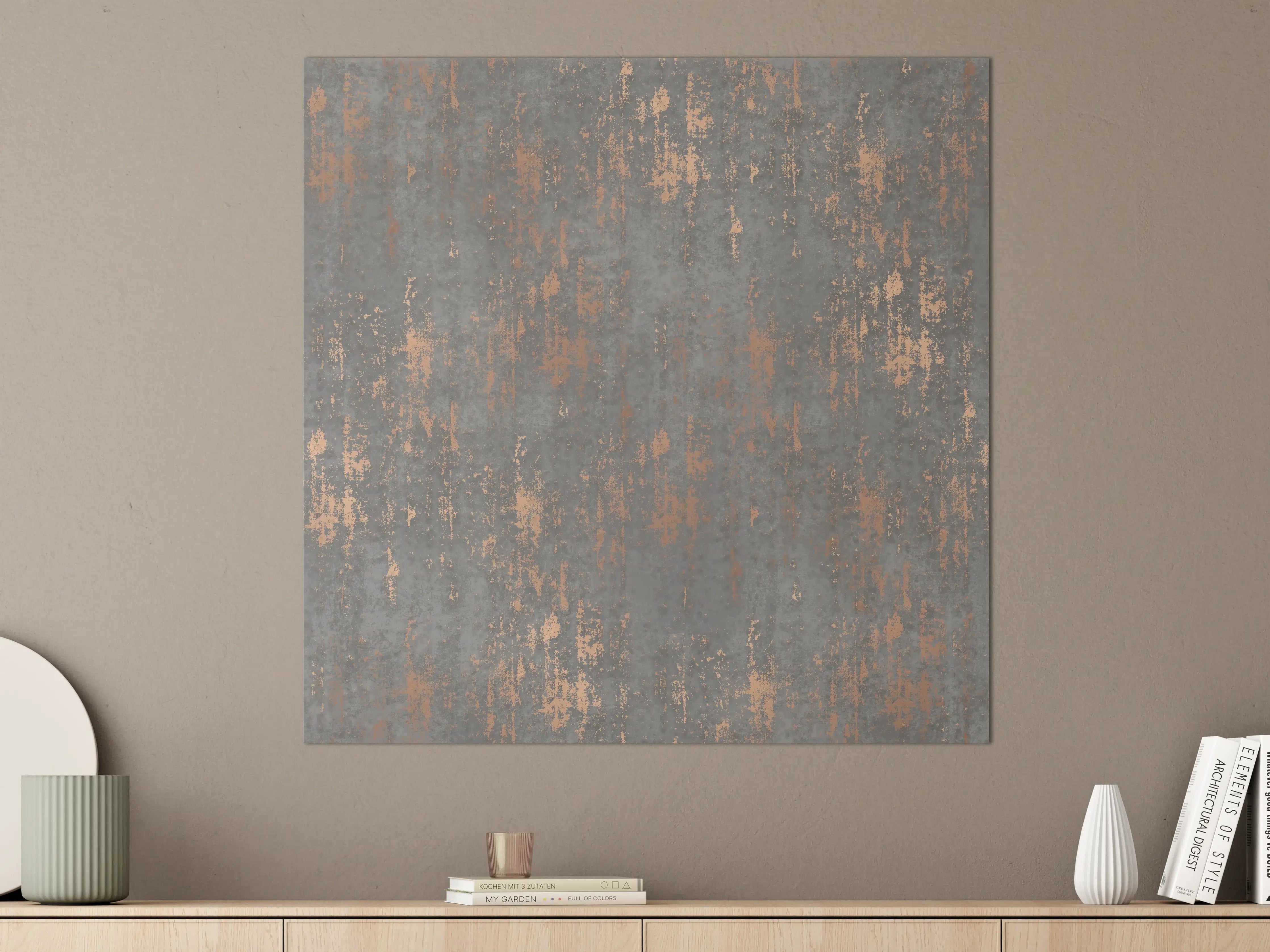 Große Wandbilder - Graue Textur mit goldenen Akzenten