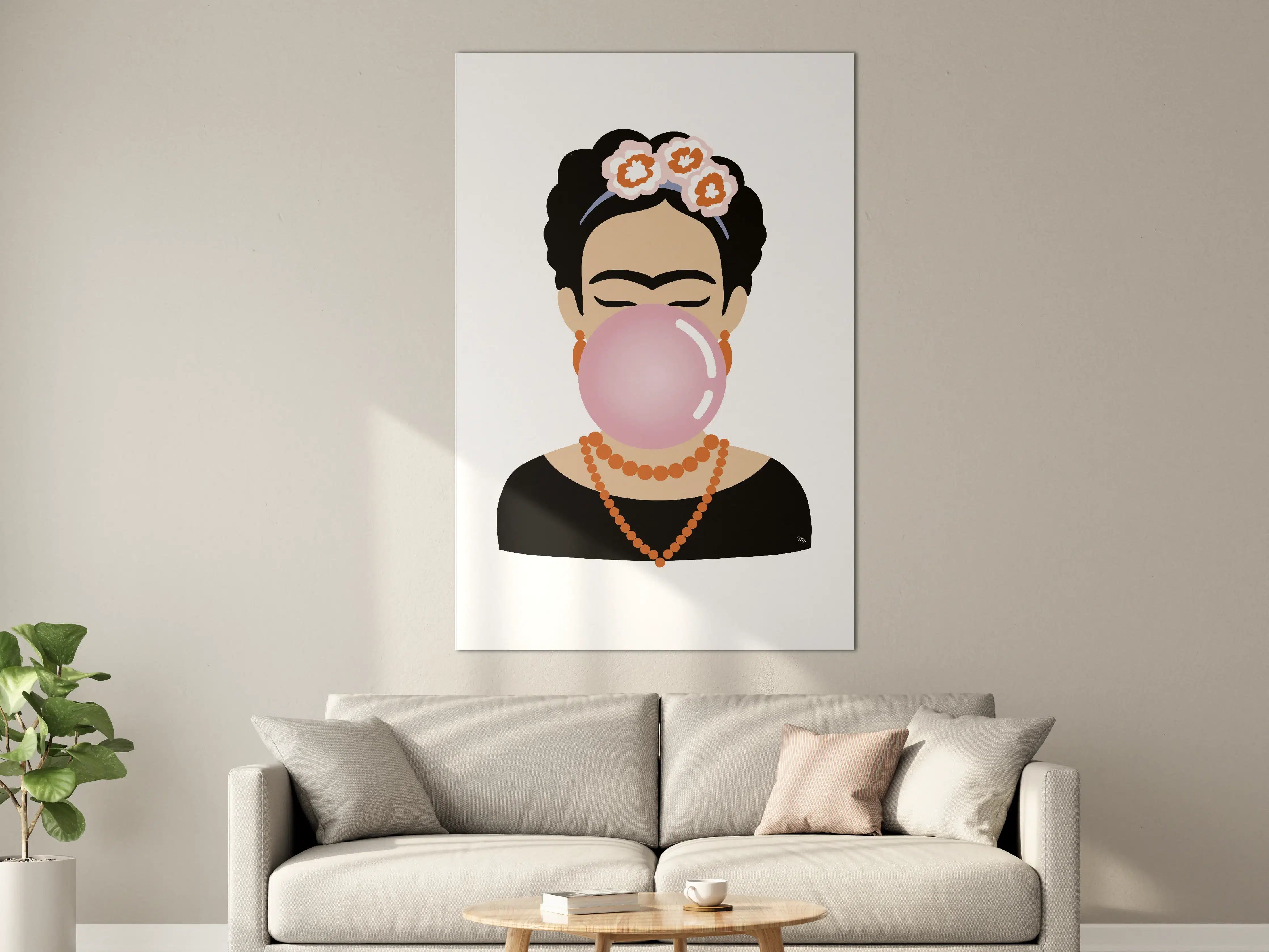 Große Wandbilder - Graue Träume: Frida-Kunst Wandbild