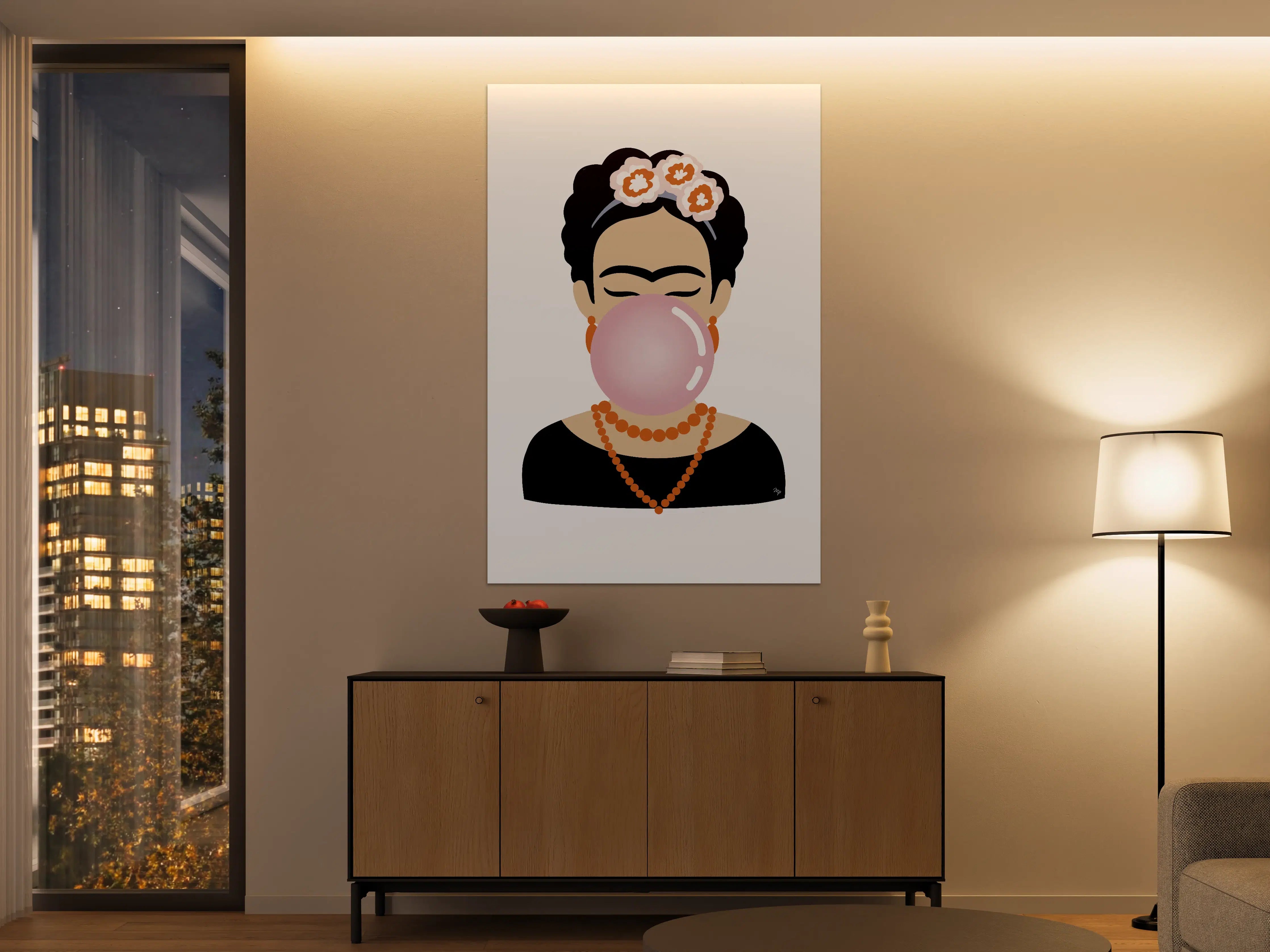 Große Wandbilder - Graue Träume: Frida-Kunst Wandbild