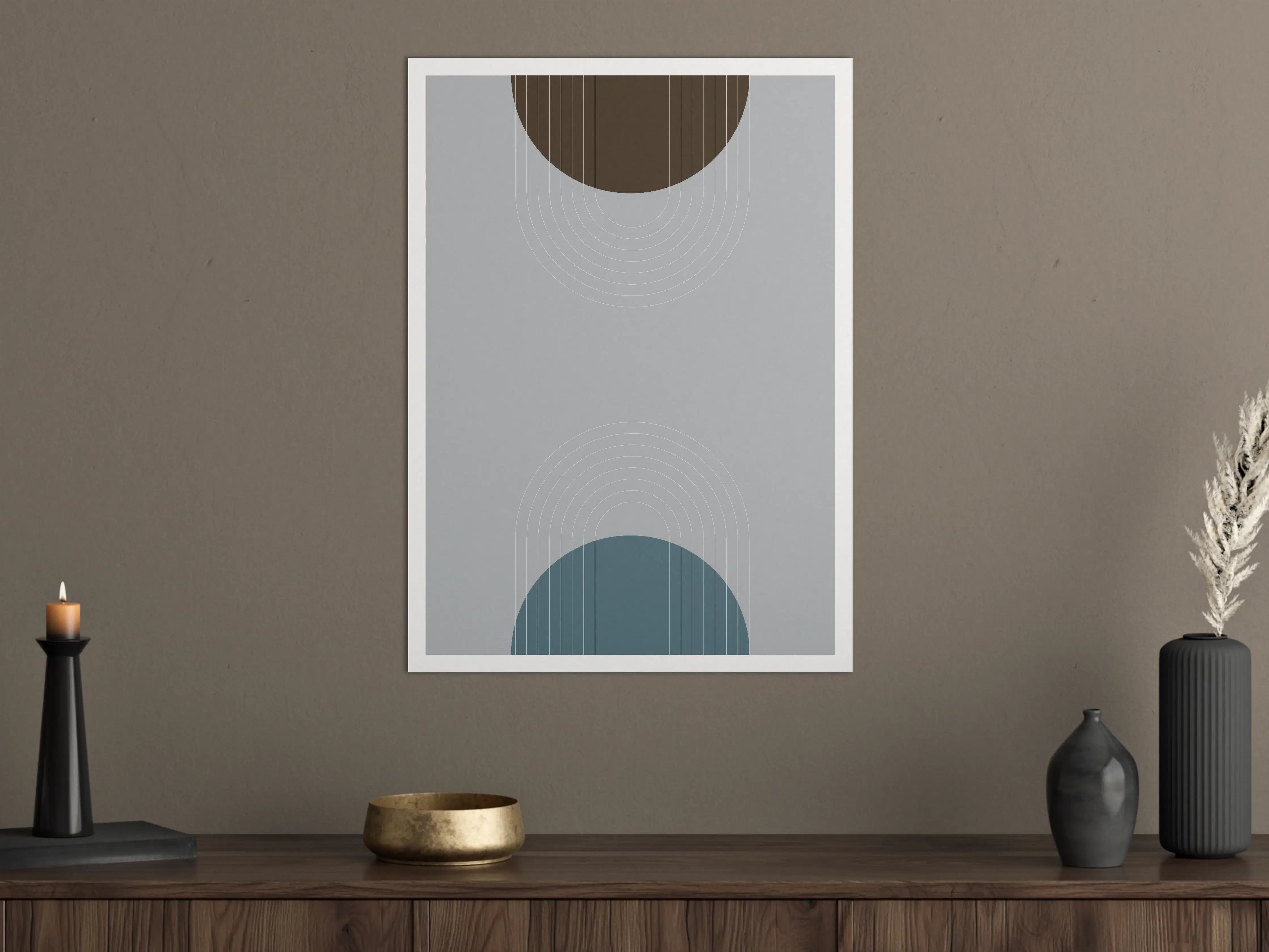 Große Wandbilder - Graue Wandkunst: Geometrische Eleganz