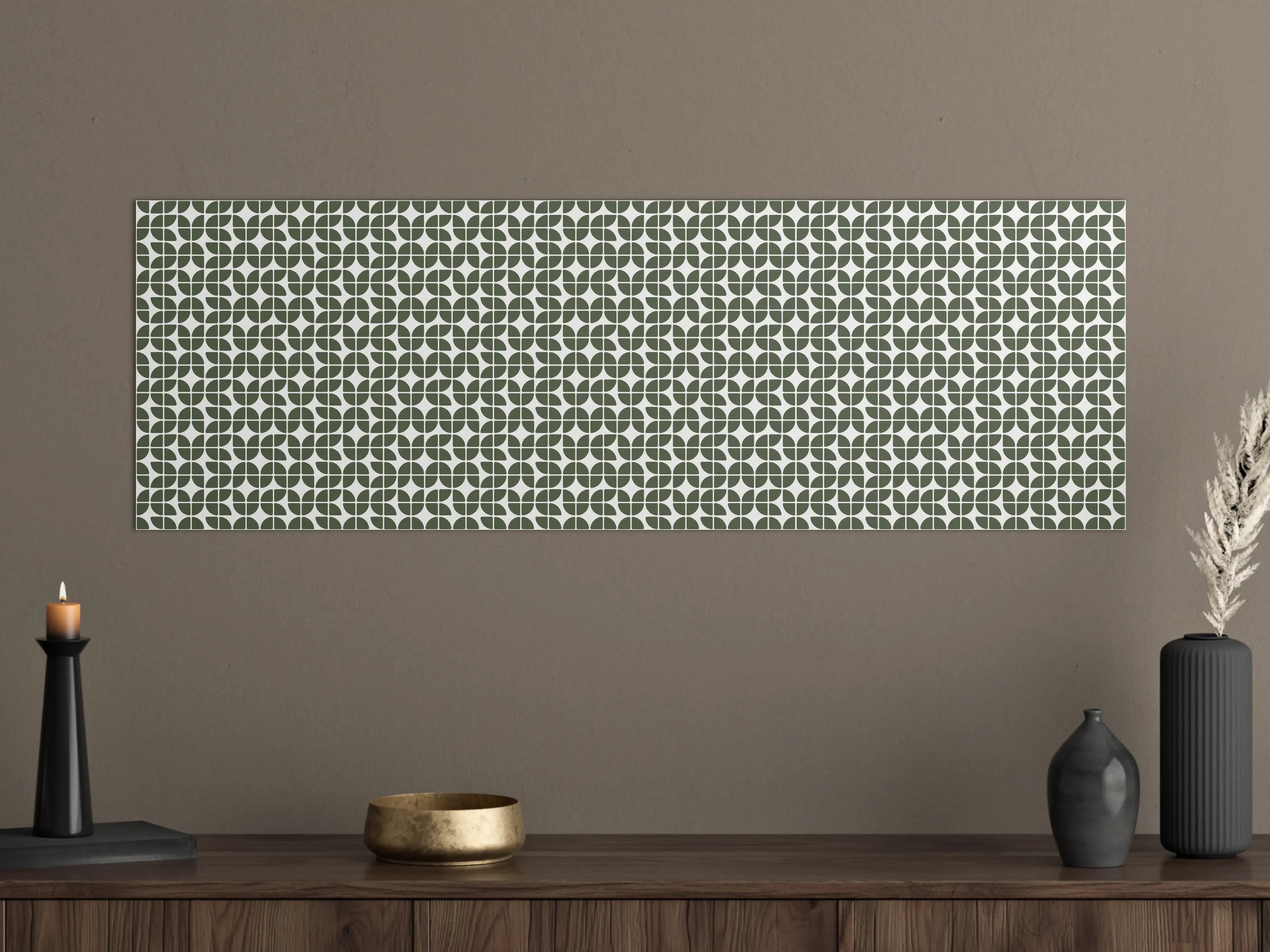 Große Wandbilder - Graue geometrische Musterdecke