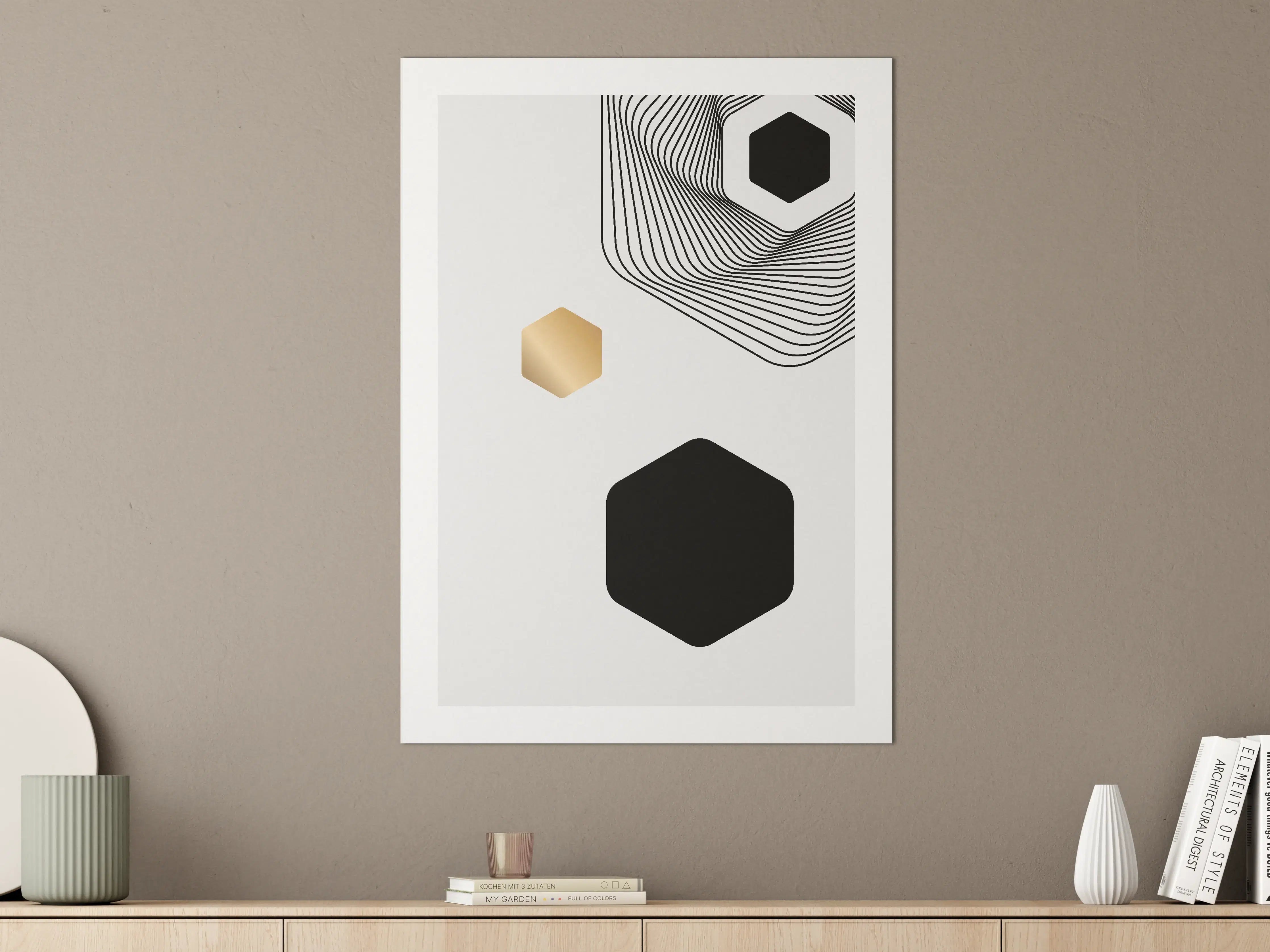 Große Wandbilder - Graue geometrische Wände