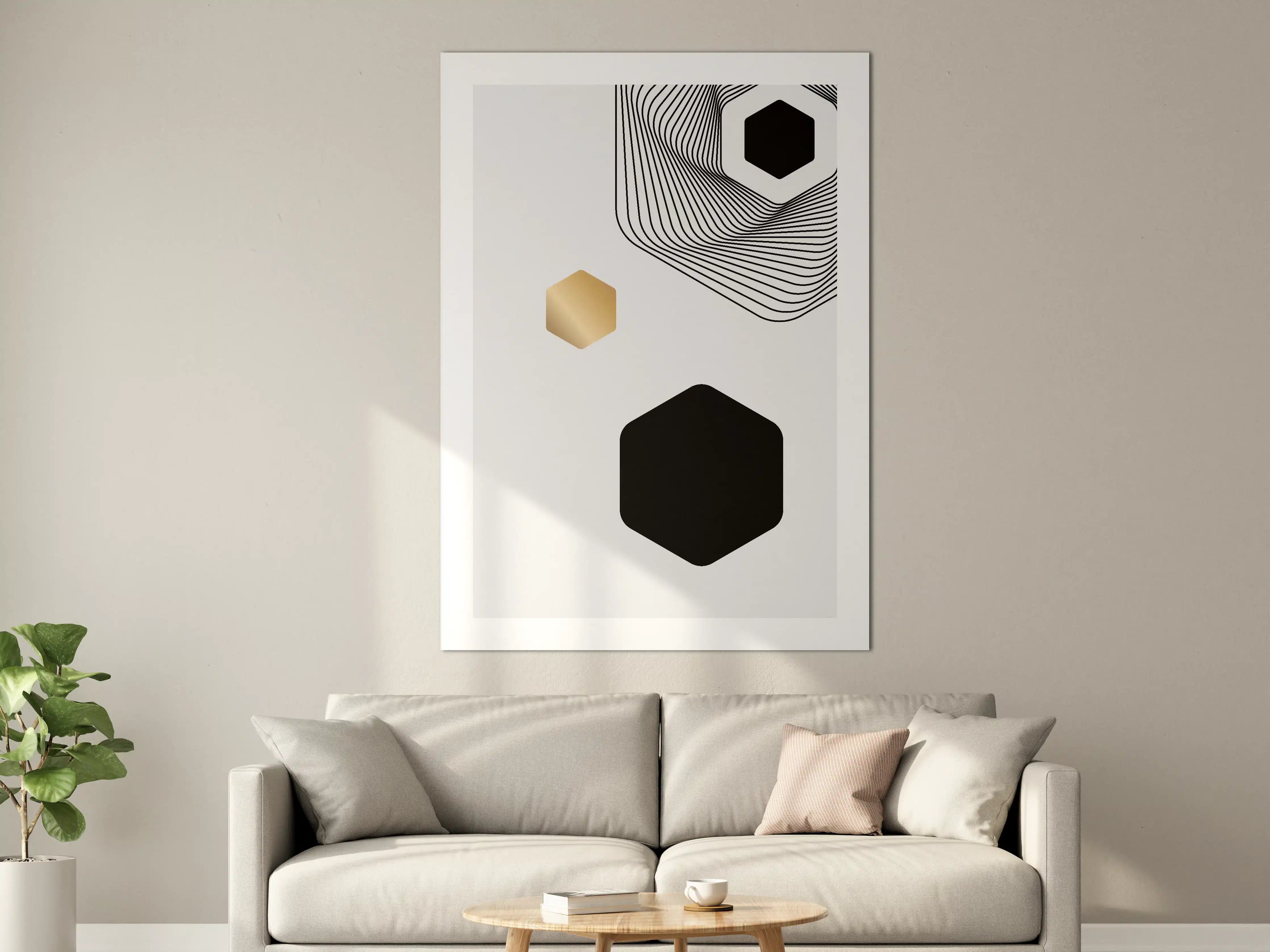 Große Wandbilder - Graue geometrische Wände