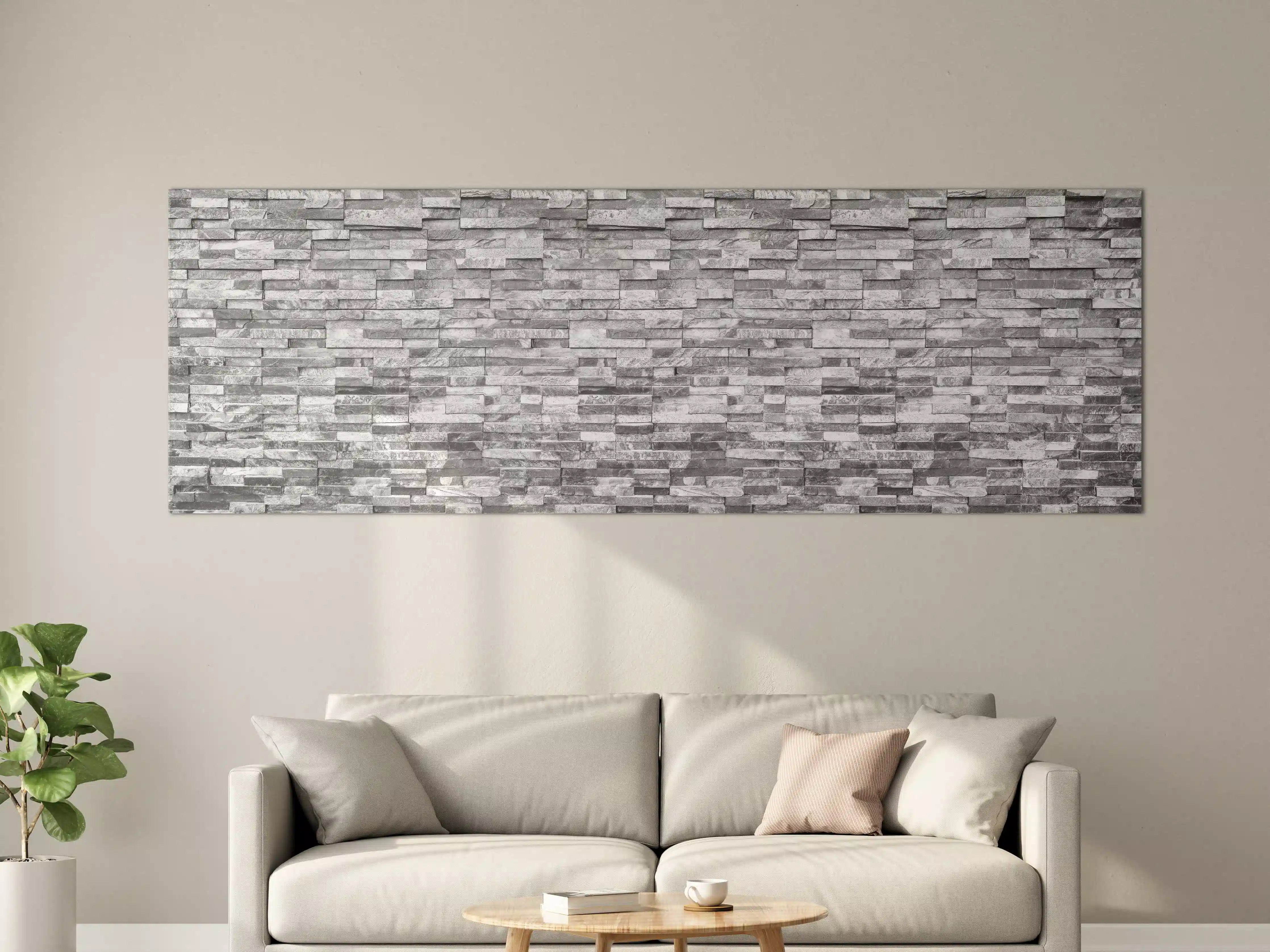 Große Wandbilder - Graue moderne Ziegelwand