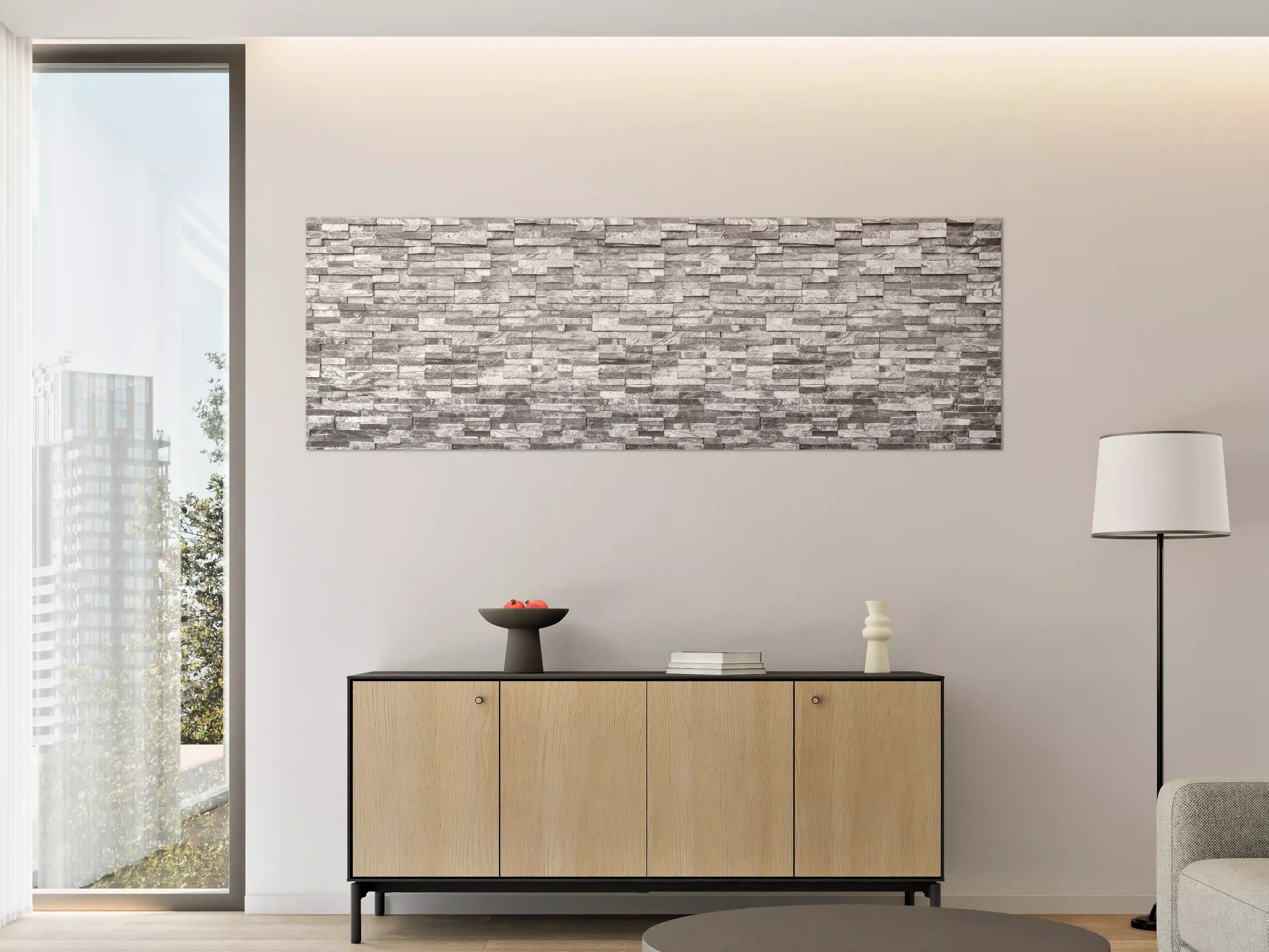 Große Wandbilder - Graue moderne Ziegelwand