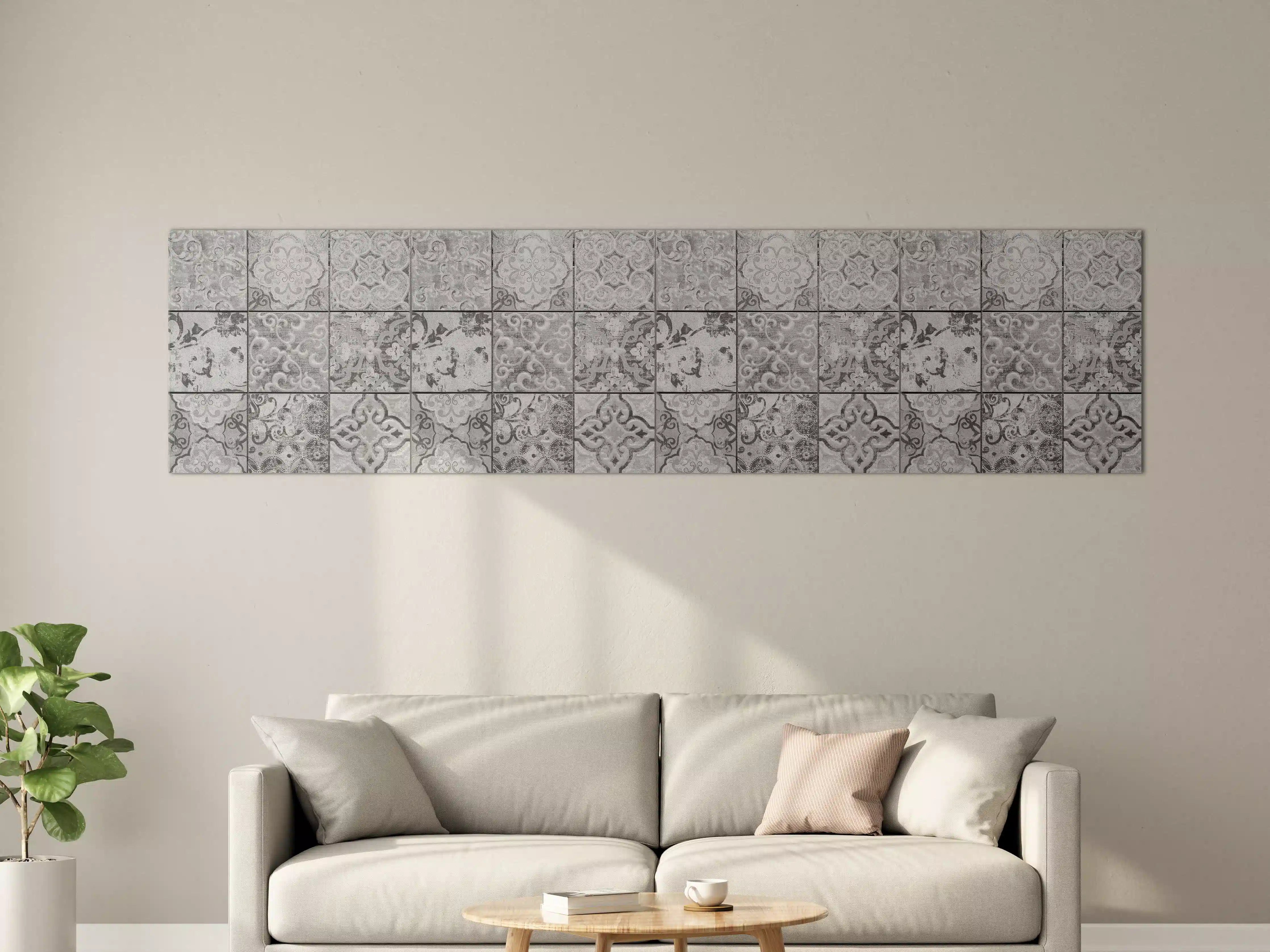 Große Wandbilder - Graue rechteckige Vintage Zementwand