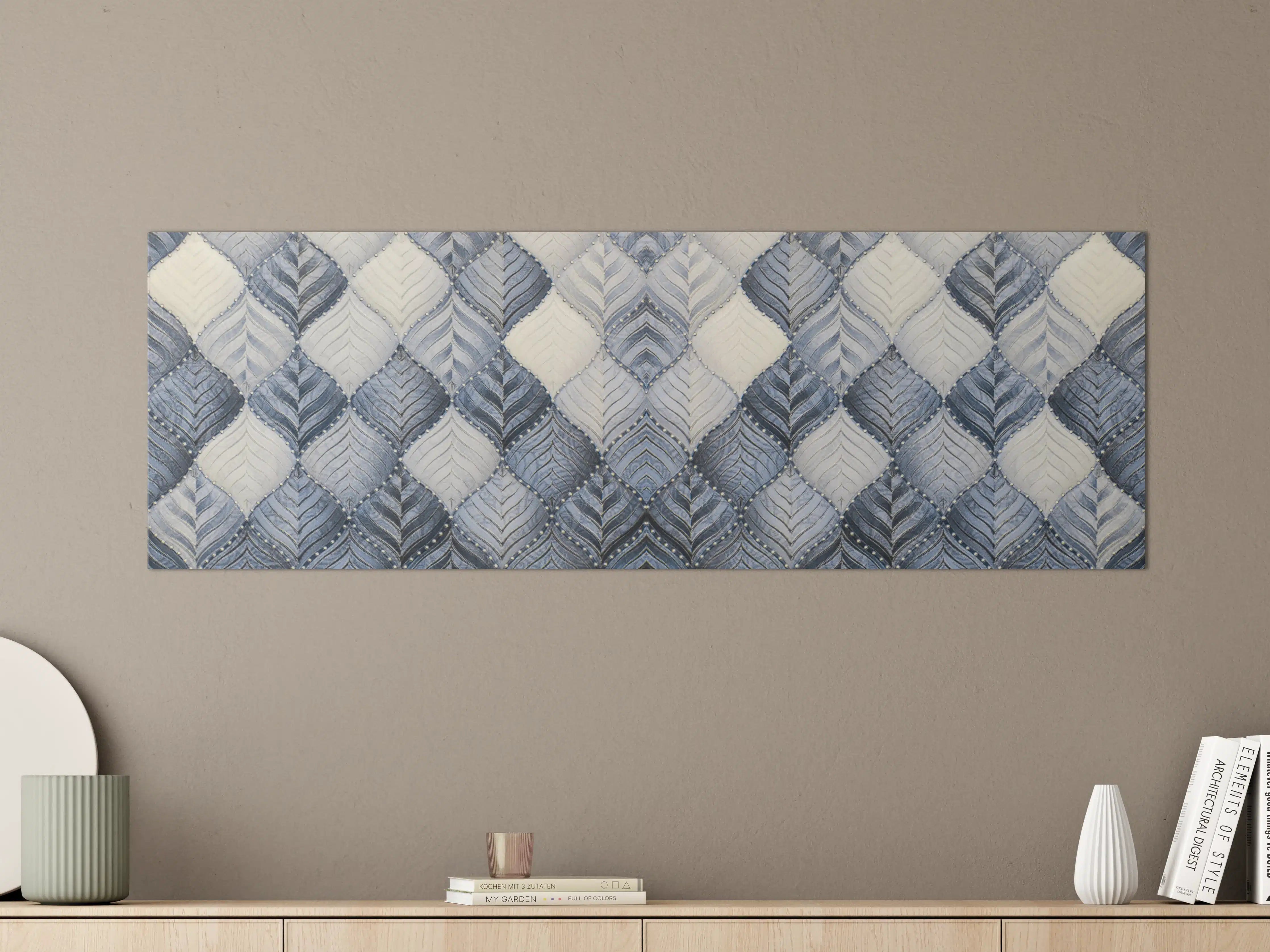 Große Wandbilder - Graue und weiße Quilt-Oberfläche