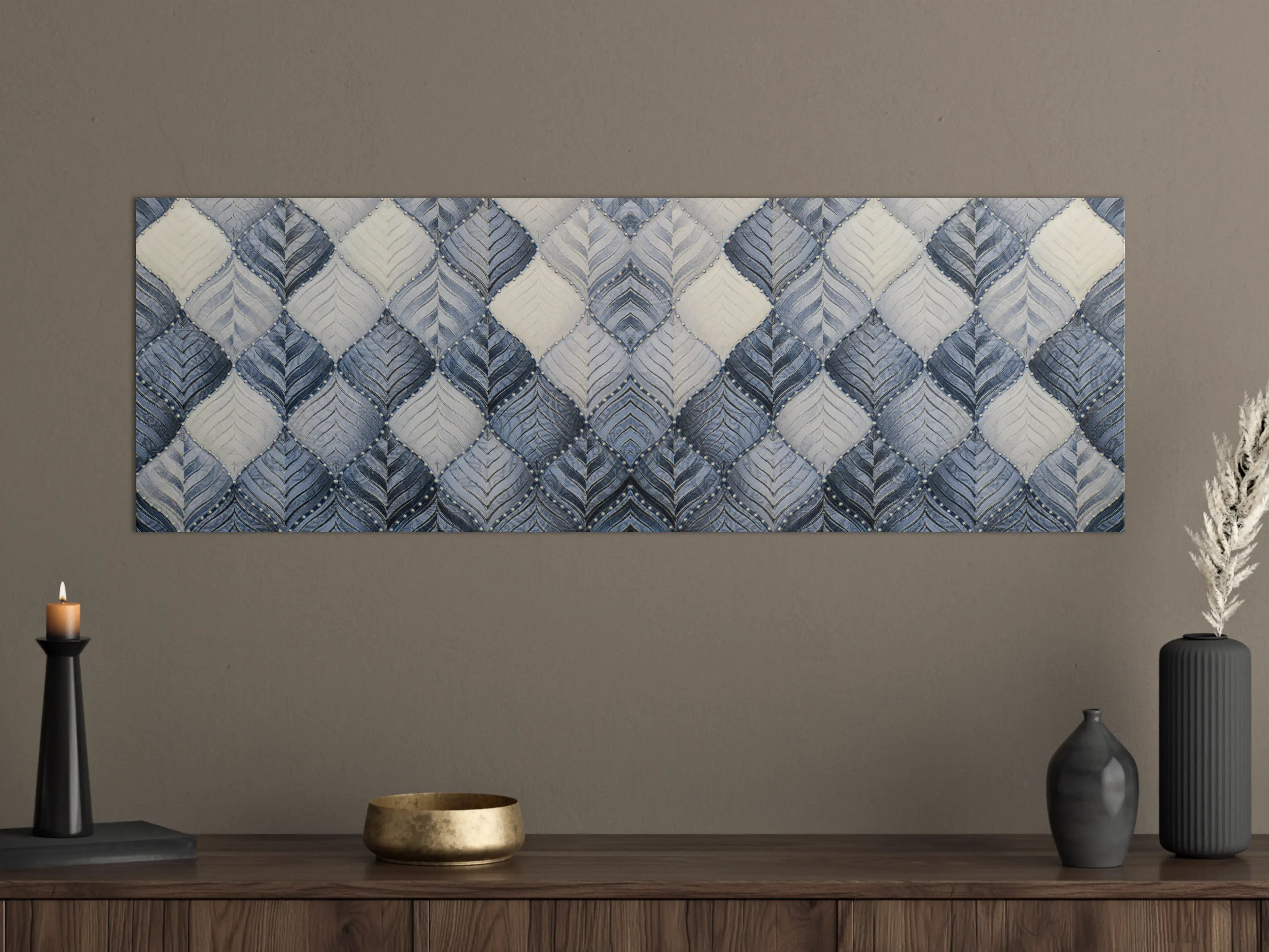 Große Wandbilder - Graue und weiße Quilt-Oberfläche