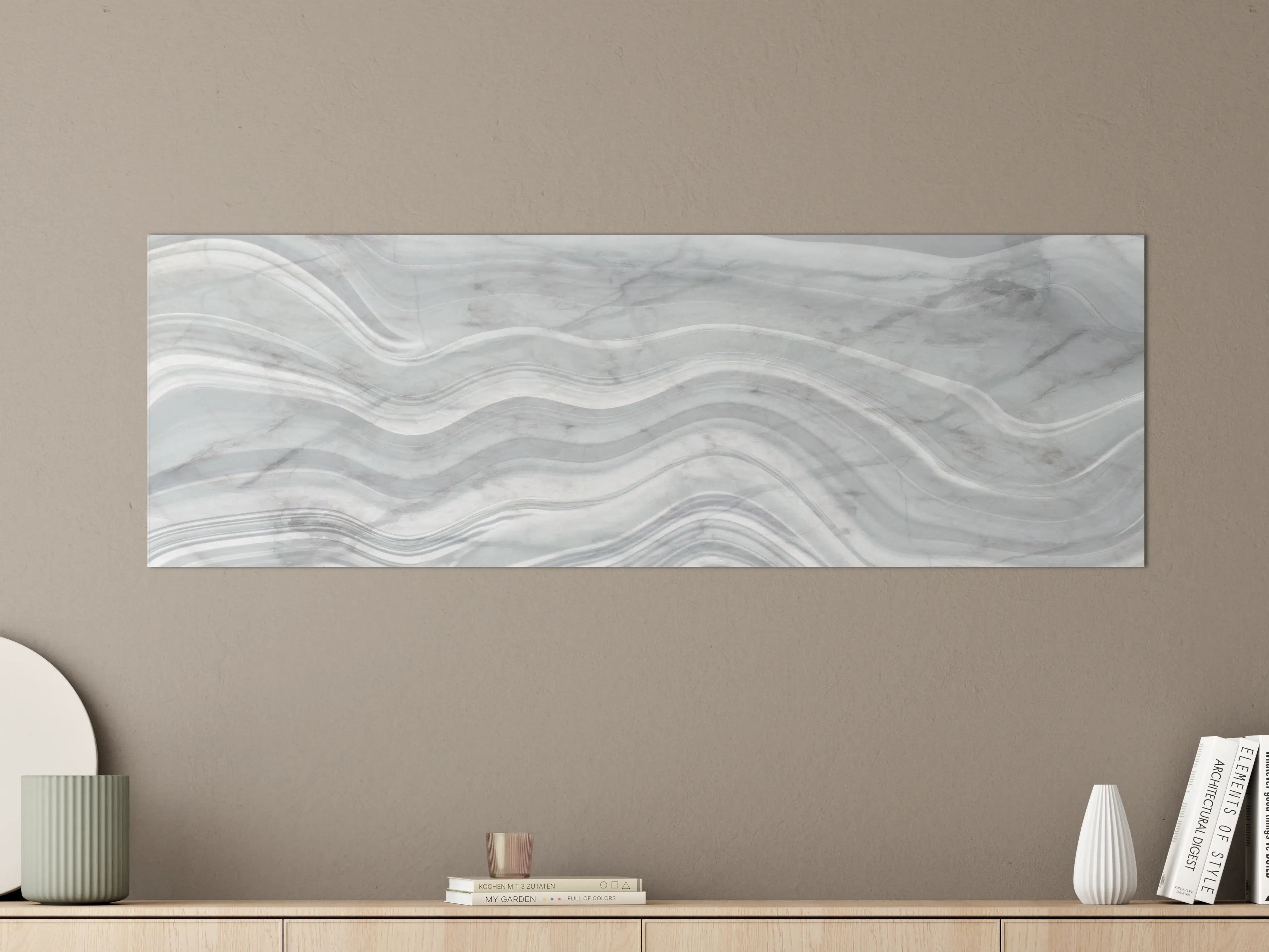Große Wandbilder - Graue wellenförmige Marmor Textur
