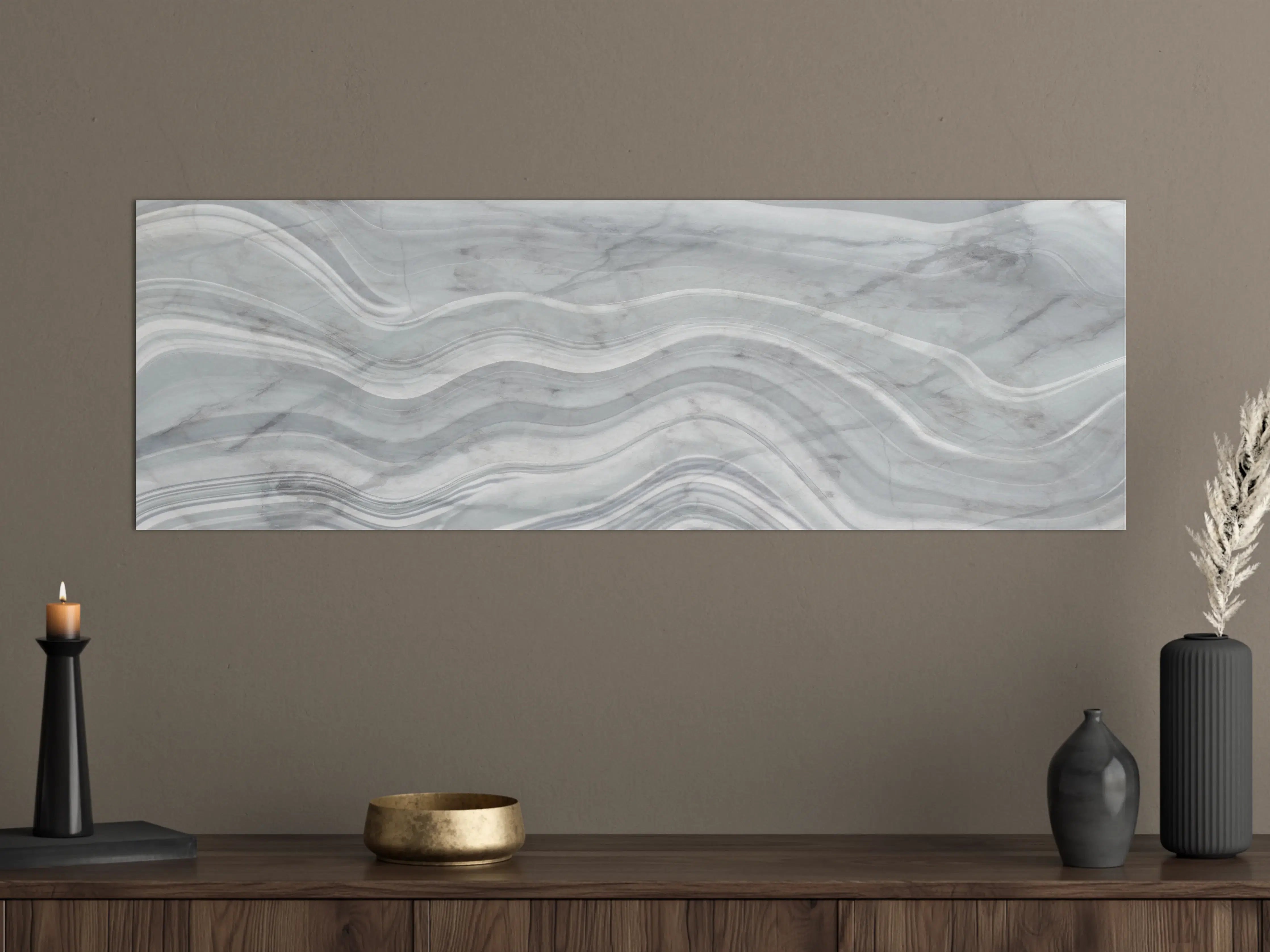 Große Wandbilder - Graue wellenförmige Marmor Textur