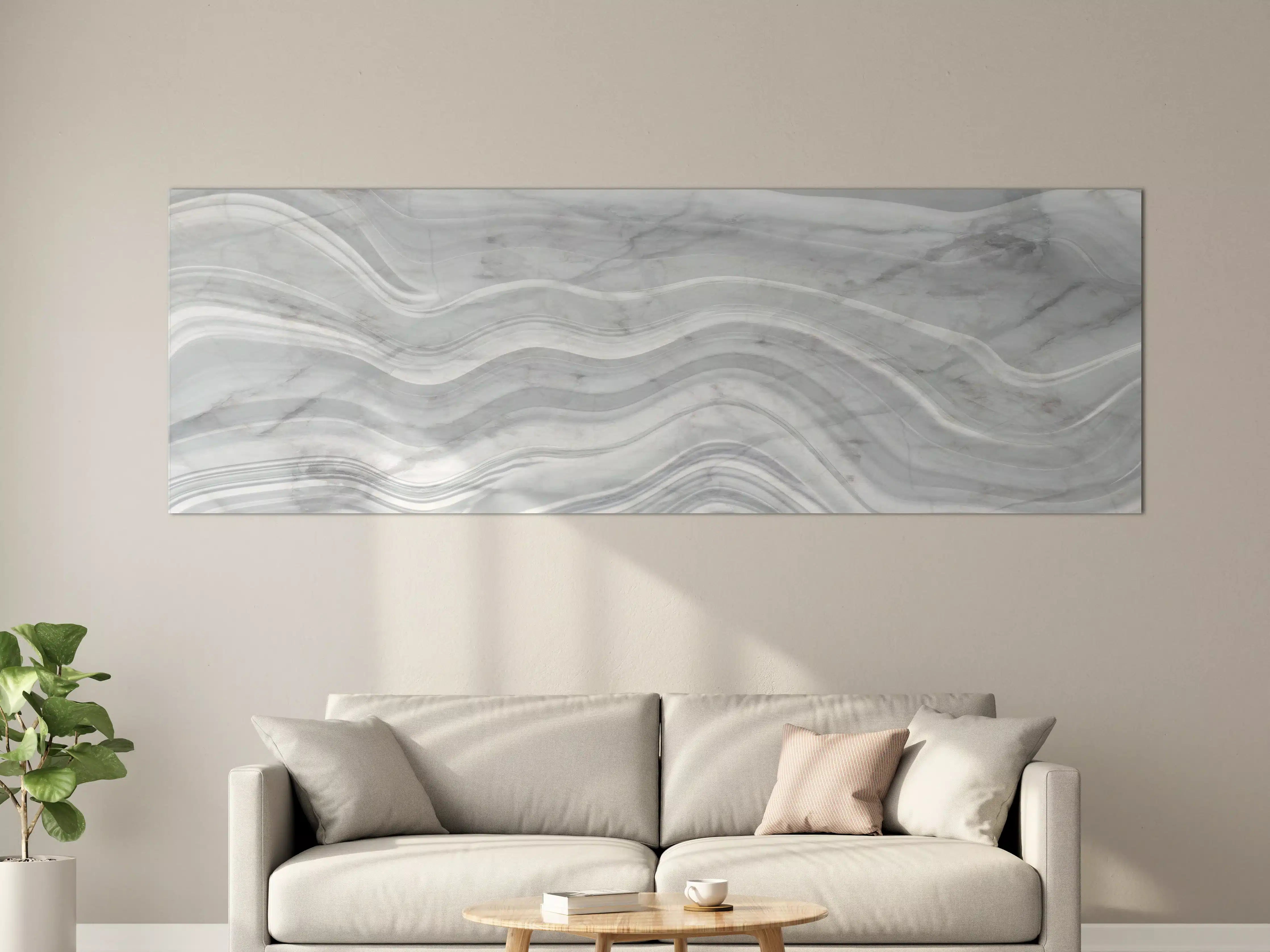 Große Wandbilder - Graue wellenförmige Marmor Textur