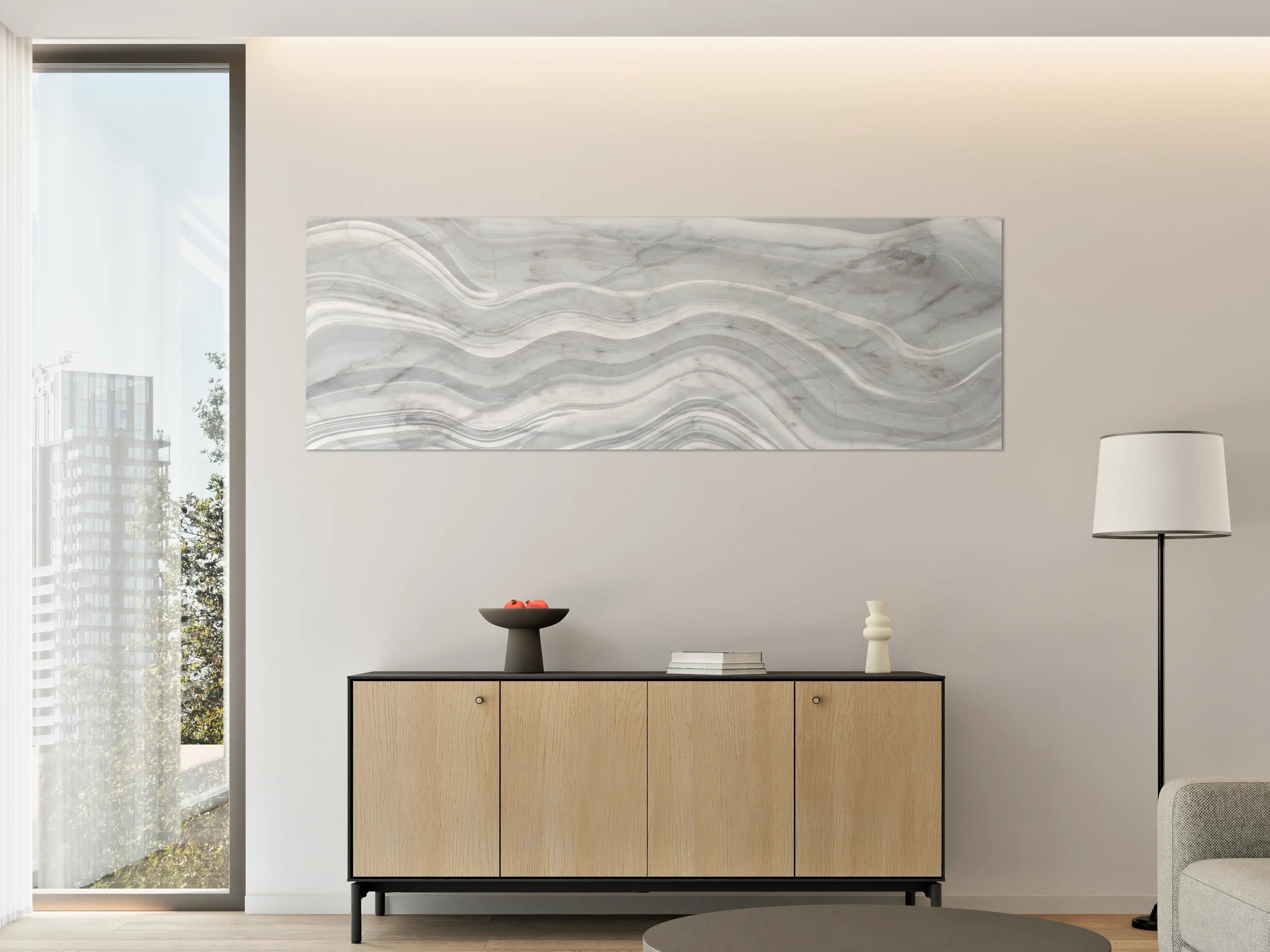 Große Wandbilder - Graue wellenförmige Marmor Textur