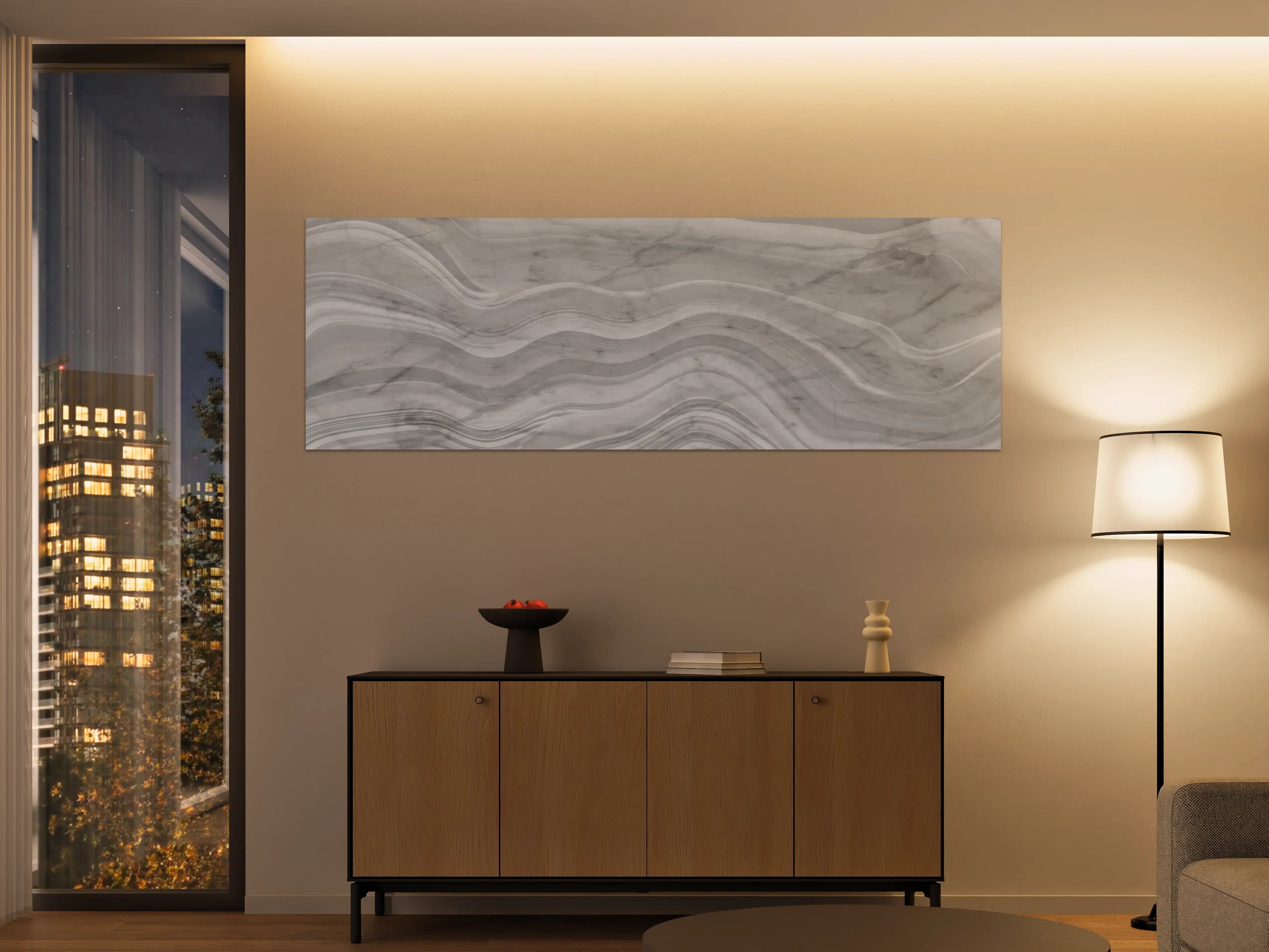 Große Wandbilder - Graue wellenförmige Marmor Textur