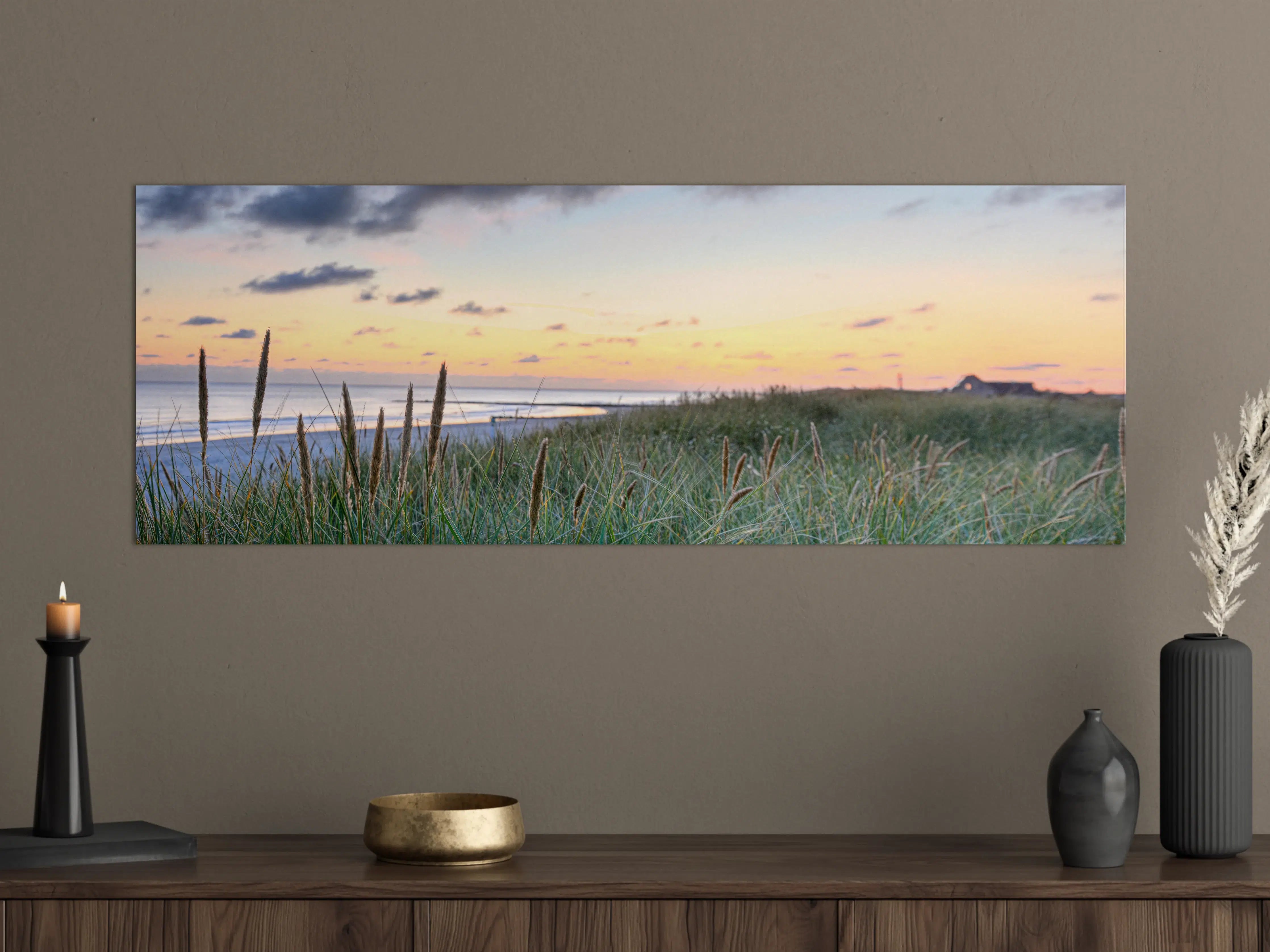 Große Wandbilder - Grauer Abend am Dünenstrand