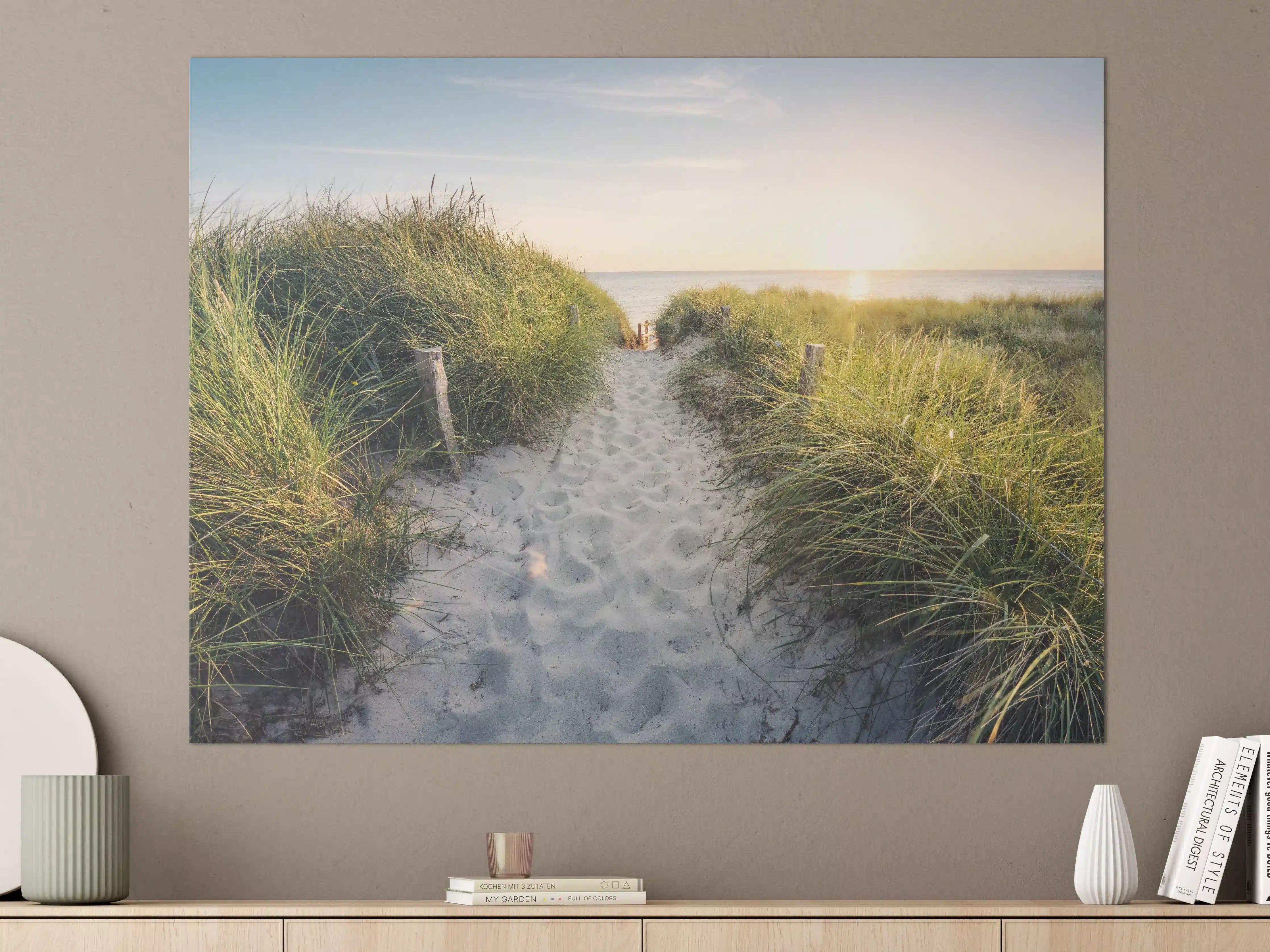 Große Wandbilder - Grauer Himmel am Dünenstrand