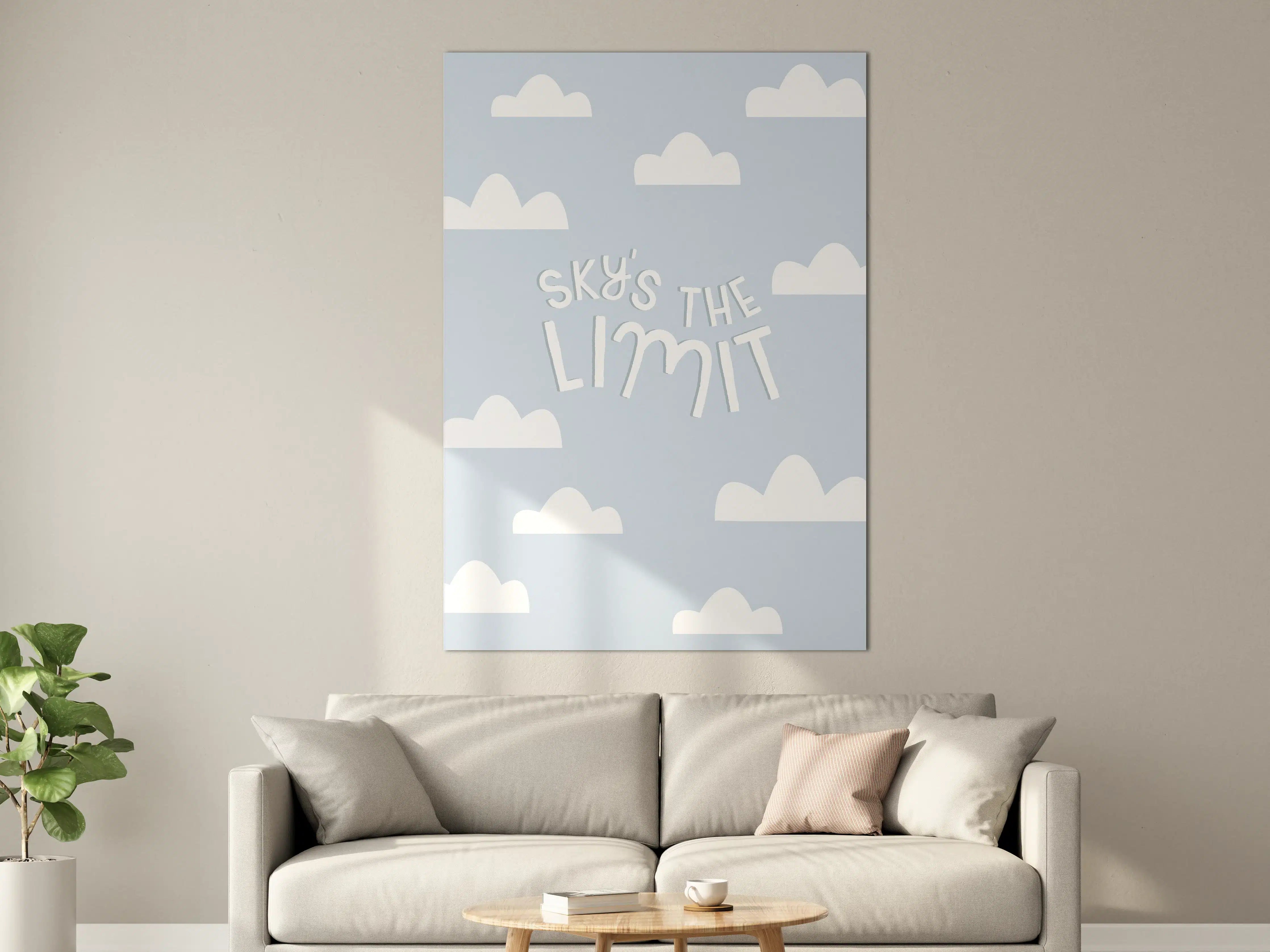 Große Wandbilder - Grauer Himmel mit inspirierenden Worten
