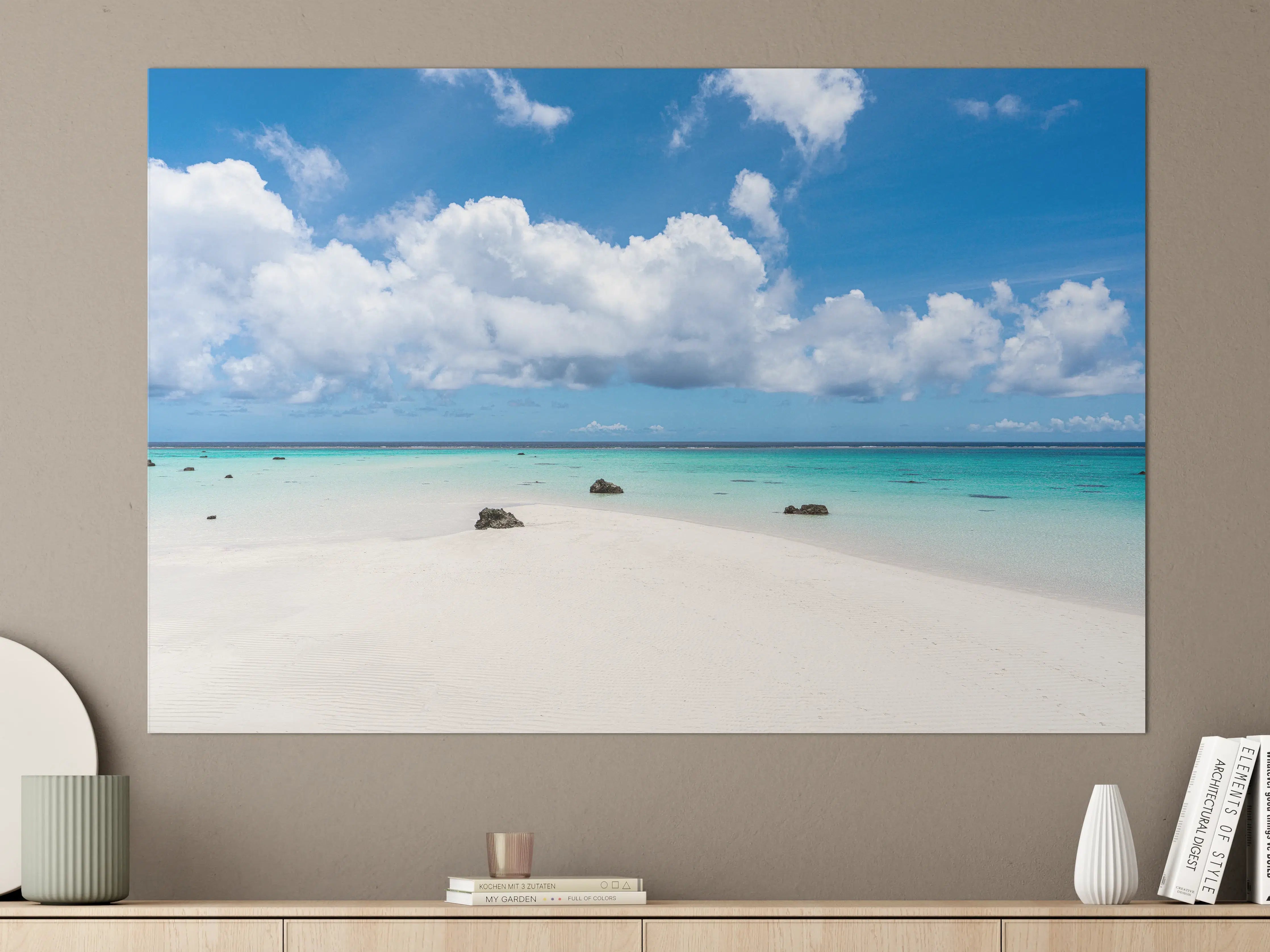 Große Wandbilder - Grauer Horizont am Karibikstrand