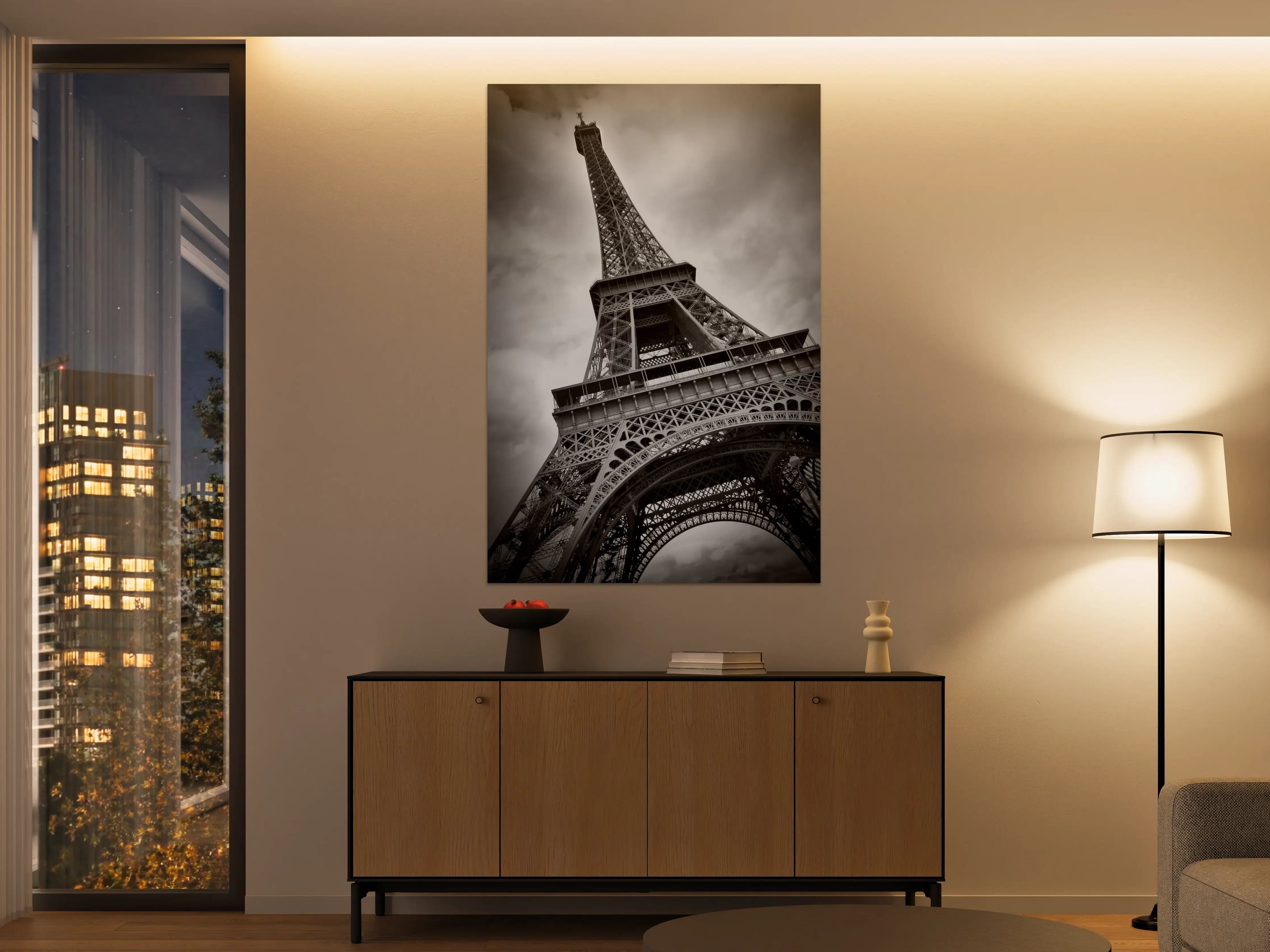 Große Wandbilder - Graues Echo des Eiffelturms