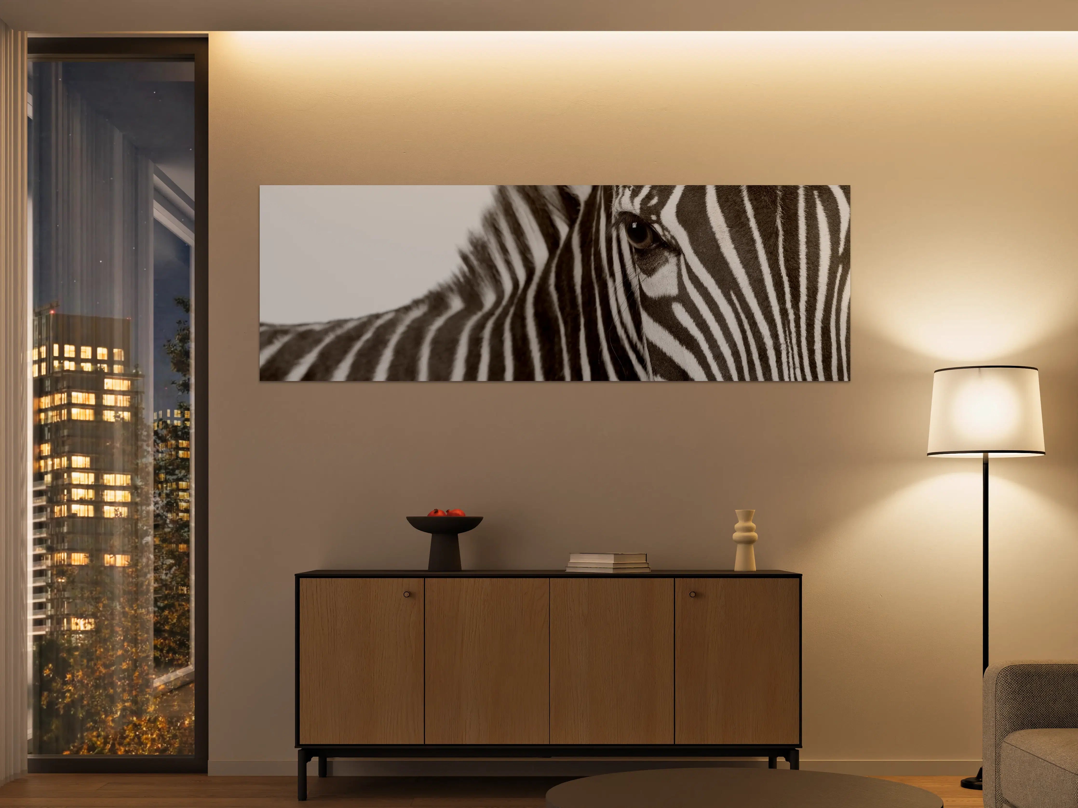 Große Wandbilder - Graues Streifenmuster Zebra