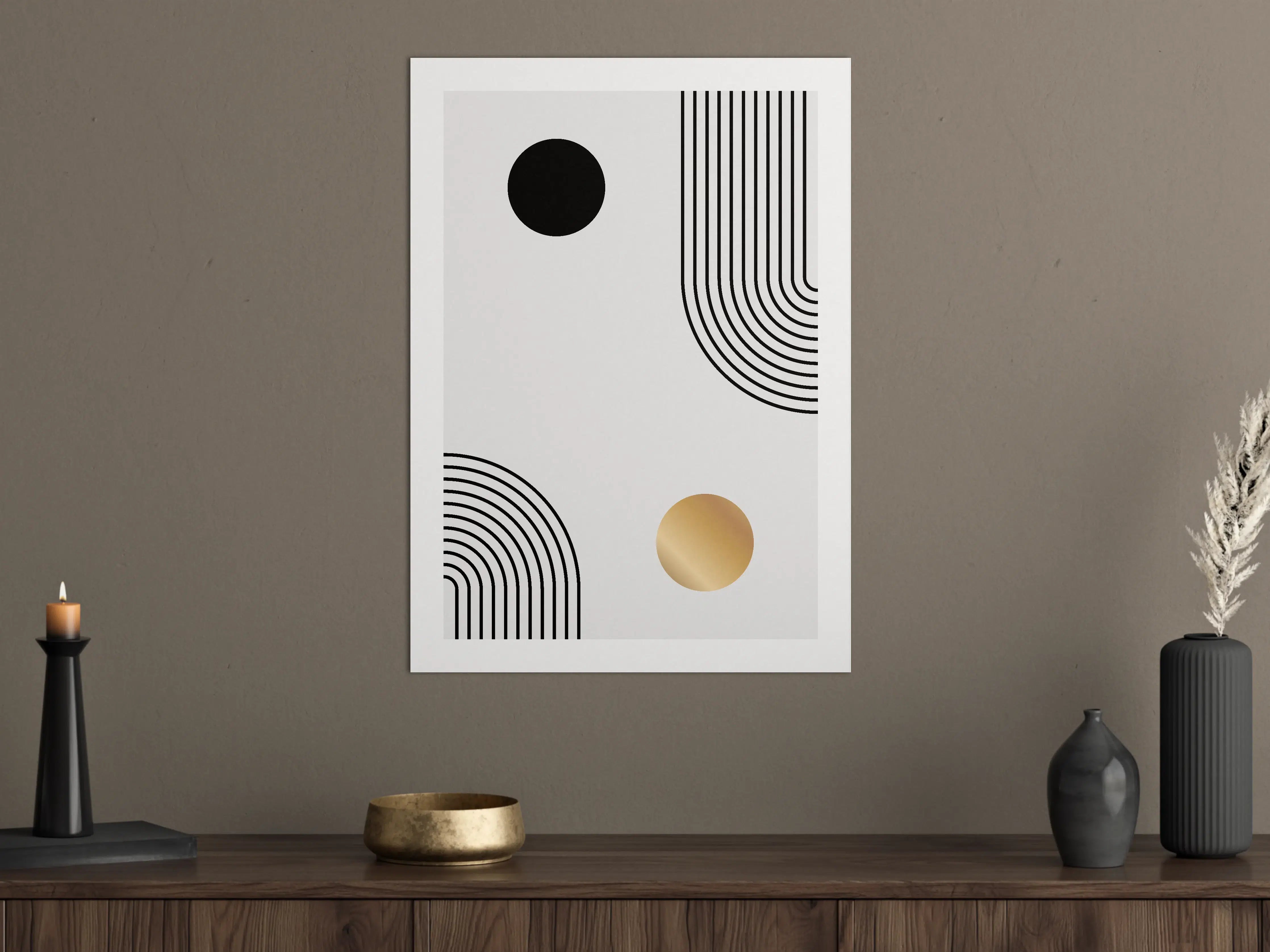 Große Wandbilder - Graues Weiß: Geometrische Wandkunst
