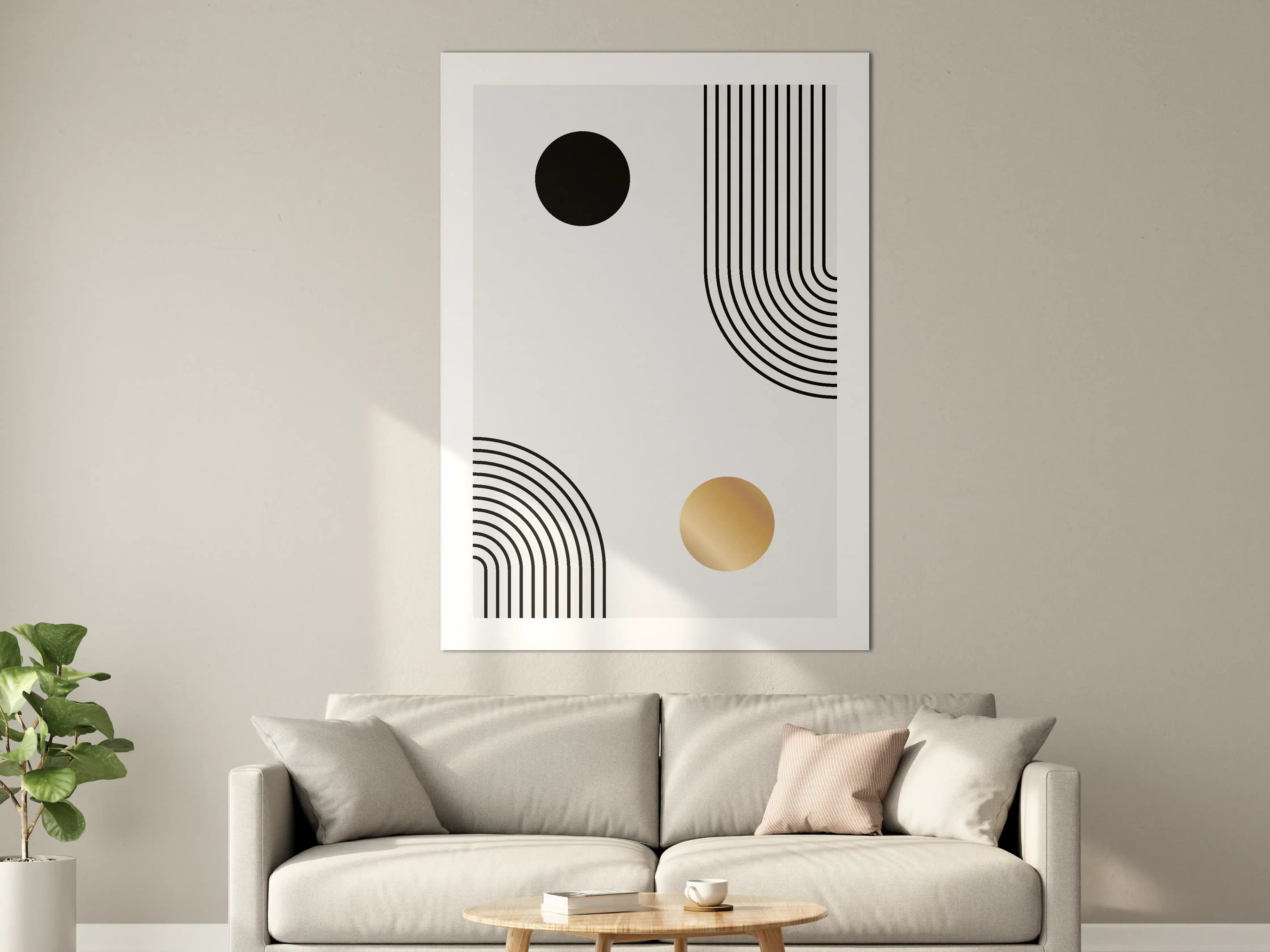 Große Wandbilder - Graues Weiß: Geometrische Wandkunst