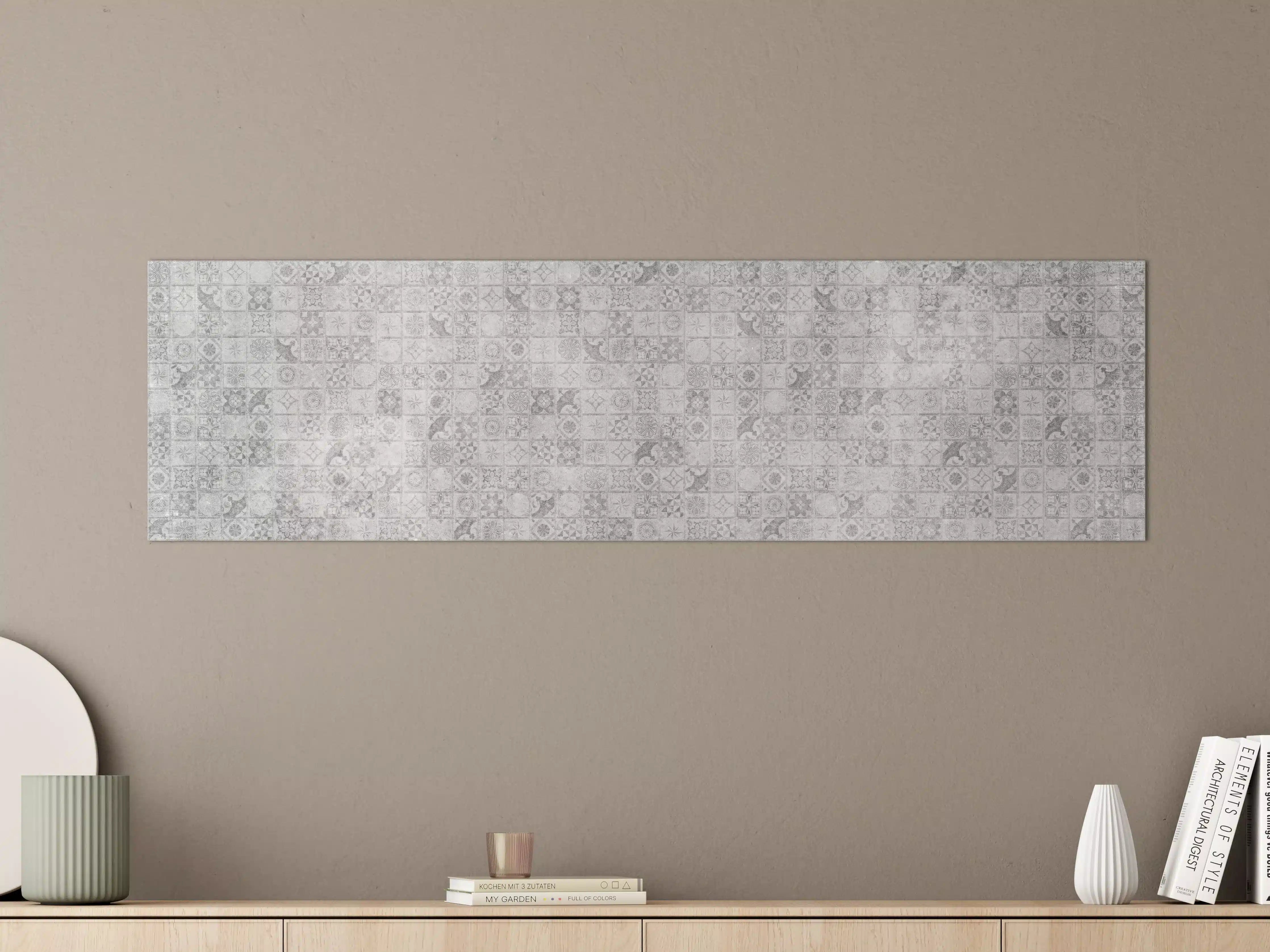 Große Wandbilder - Graues weißes Mosaikmotiv
