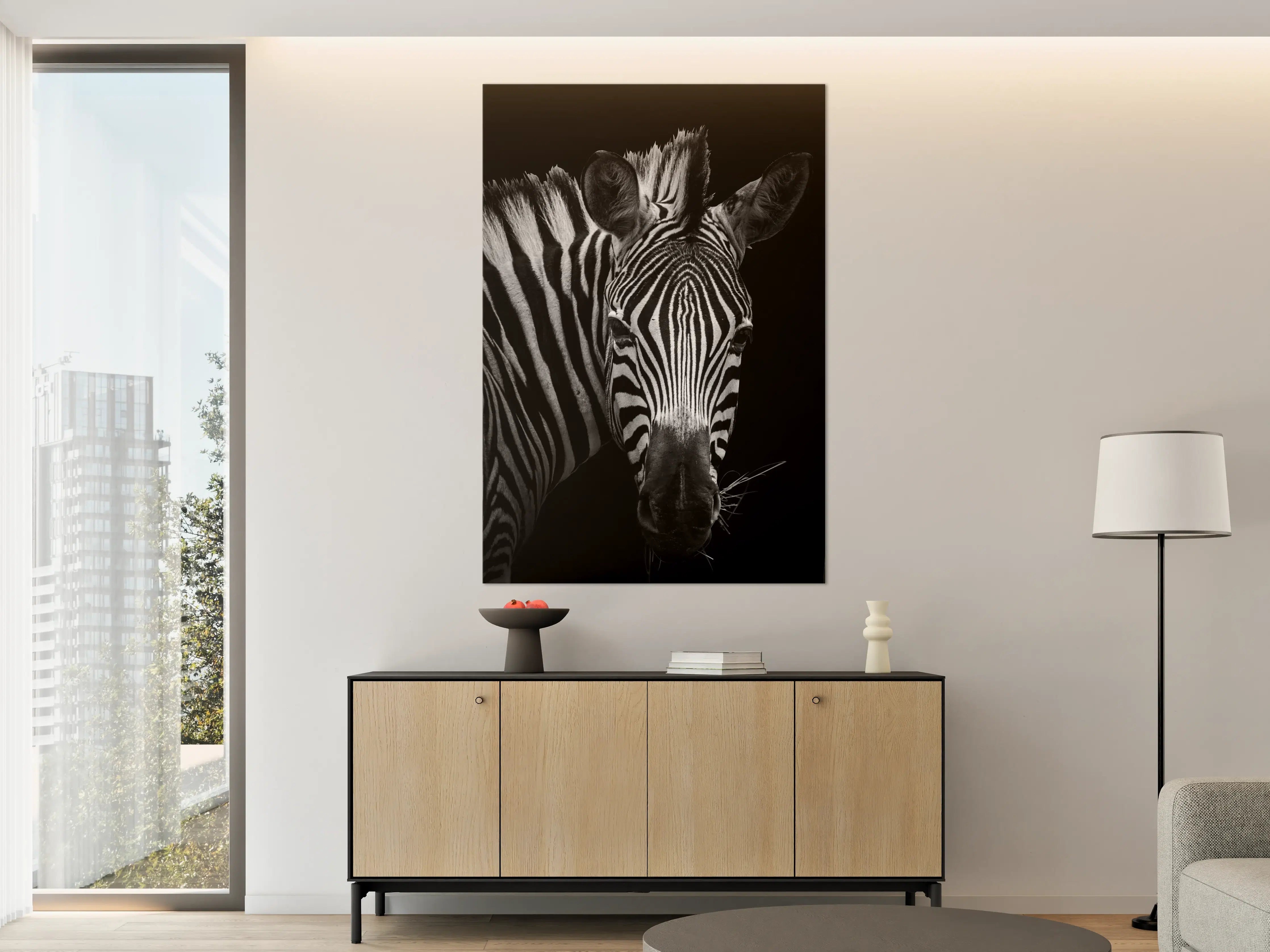 Große Wandbilder - Graustufen Zebra Portrait