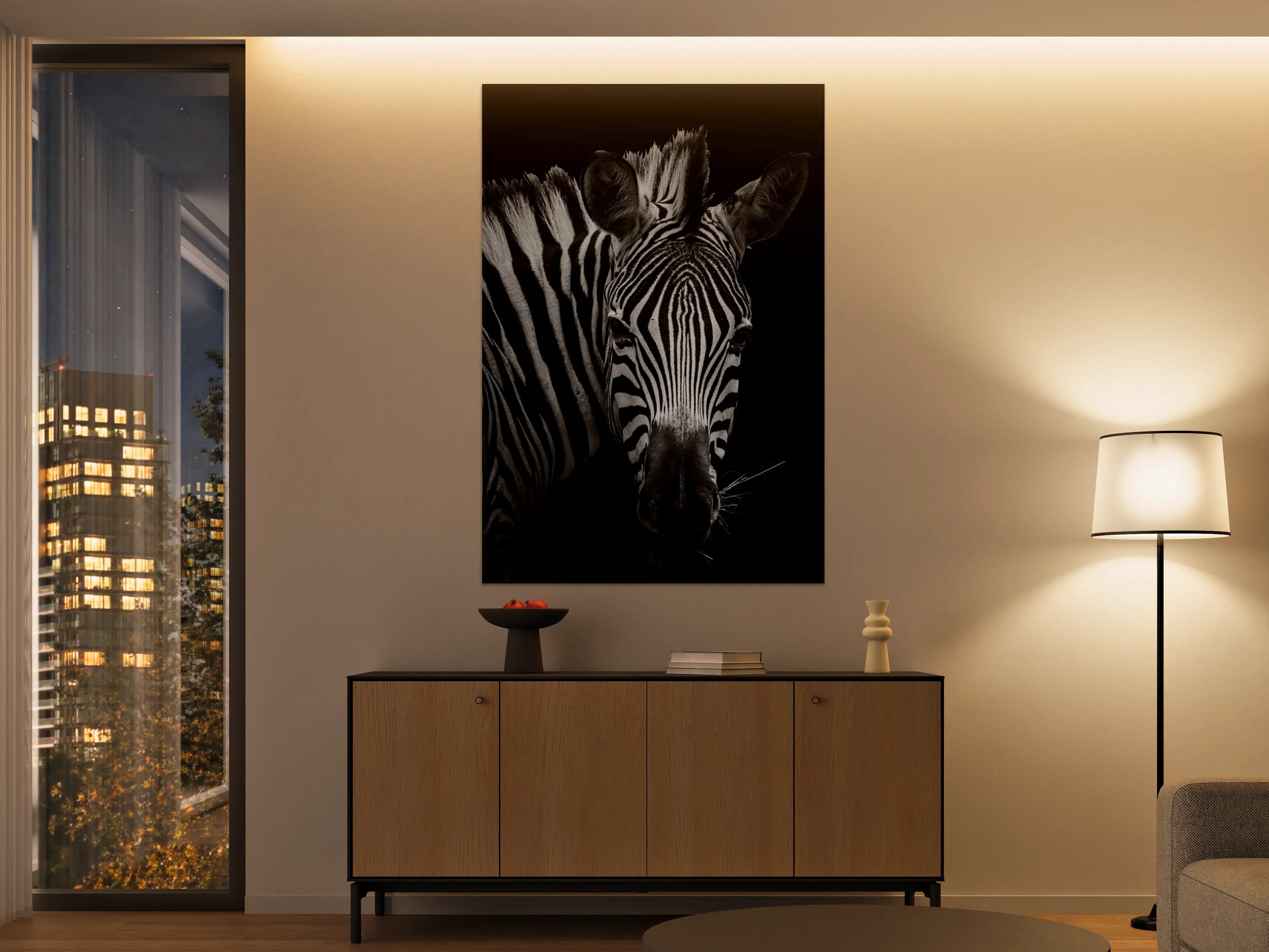 Große Wandbilder - Graustufen Zebra Portrait