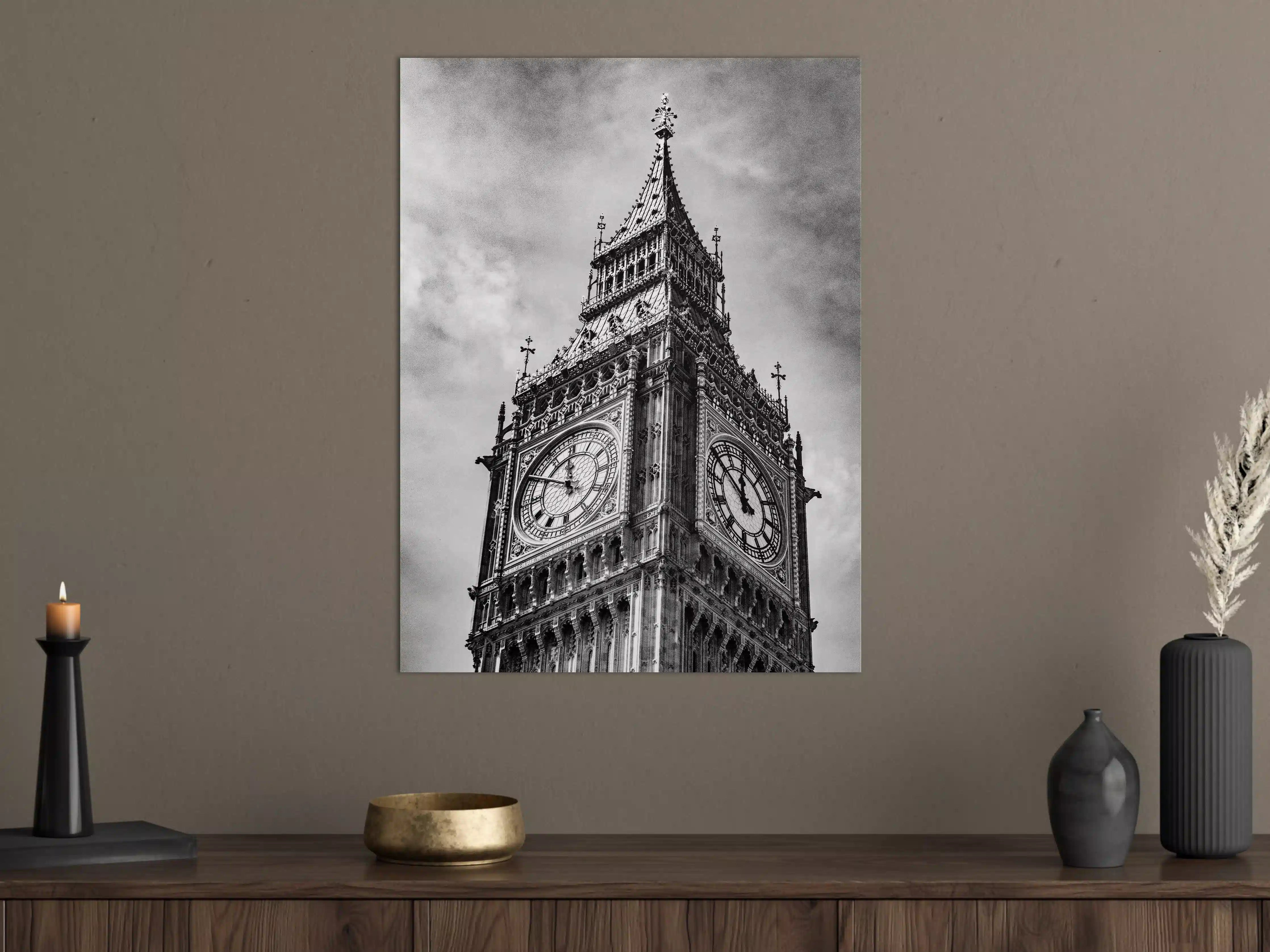 Große Wandbilder - Graustufenblick auf Big Ben