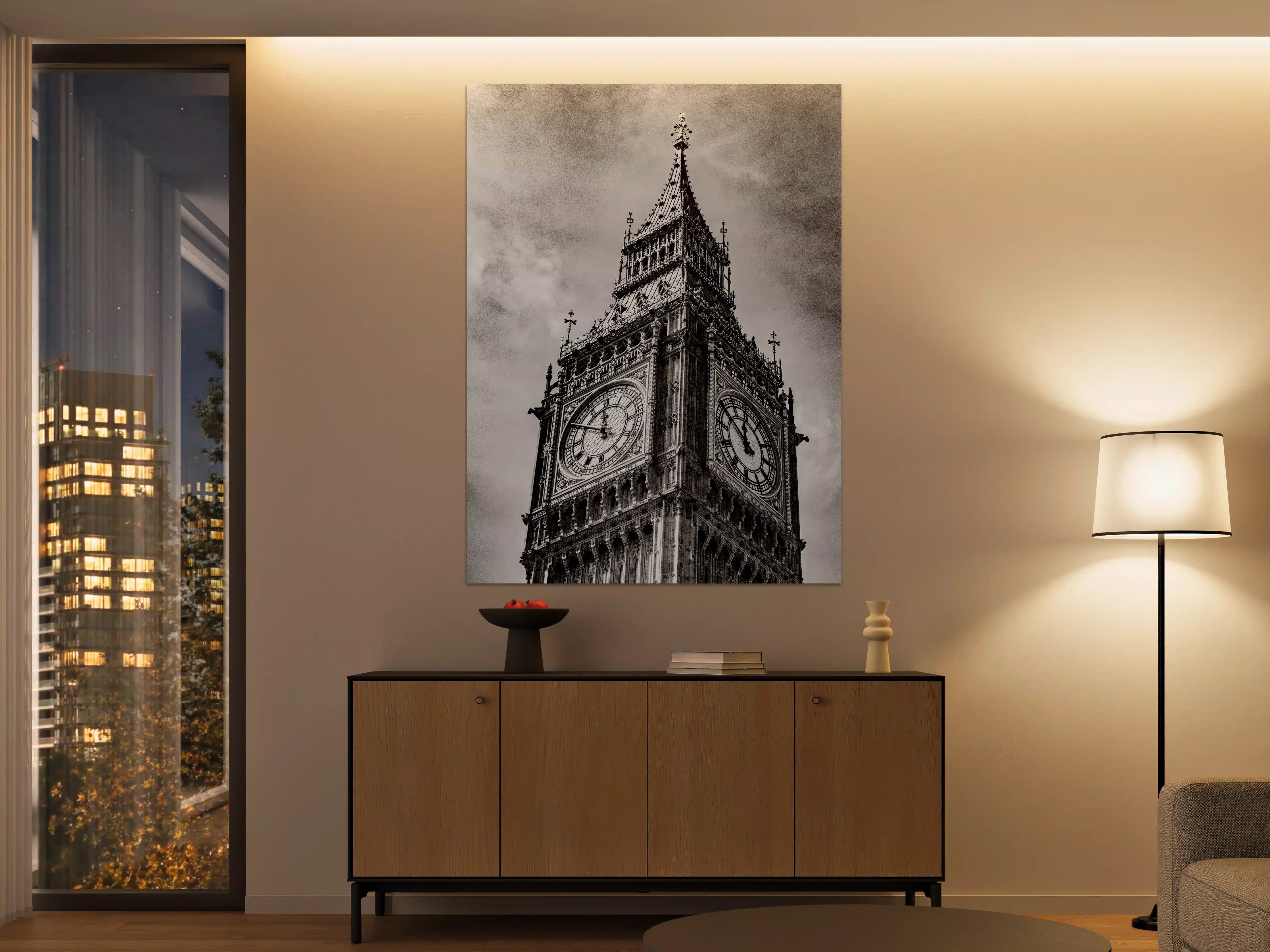 Große Wandbilder - Graustufenblick auf Big Ben