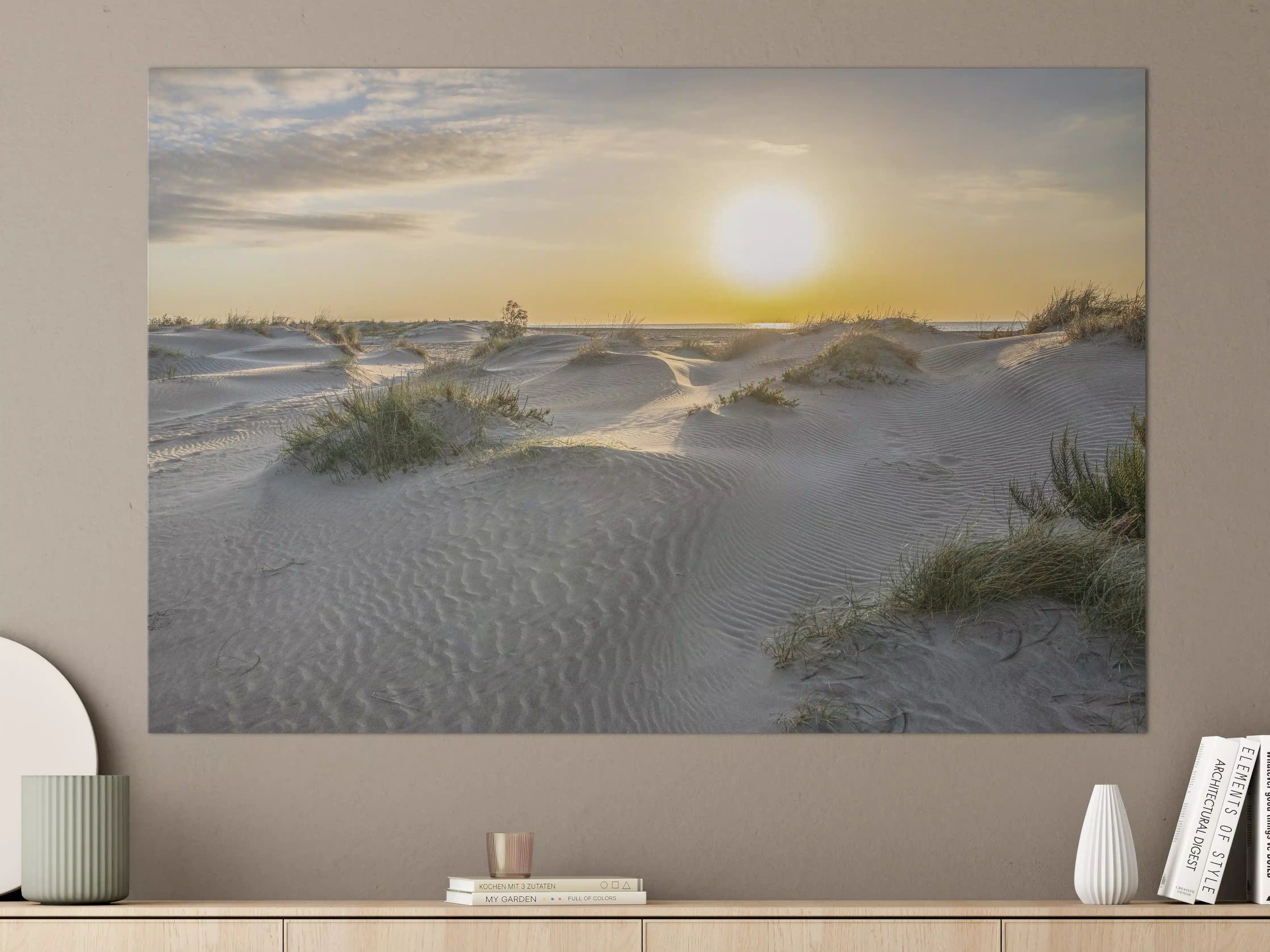 Große Wandbilder - Grauwe Düne bei Abendlicht