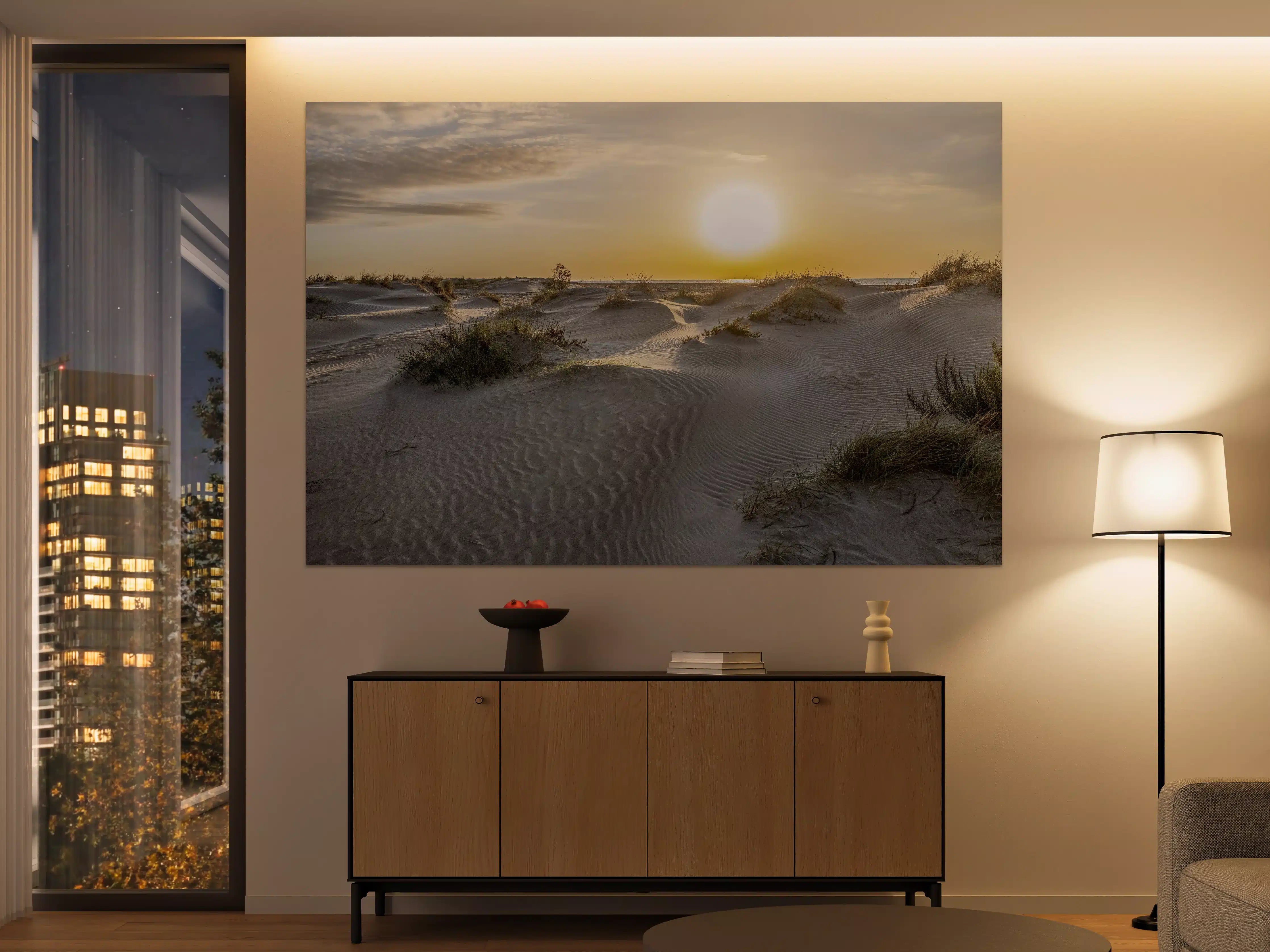 Große Wandbilder - Grauwe Düne bei Abendlicht