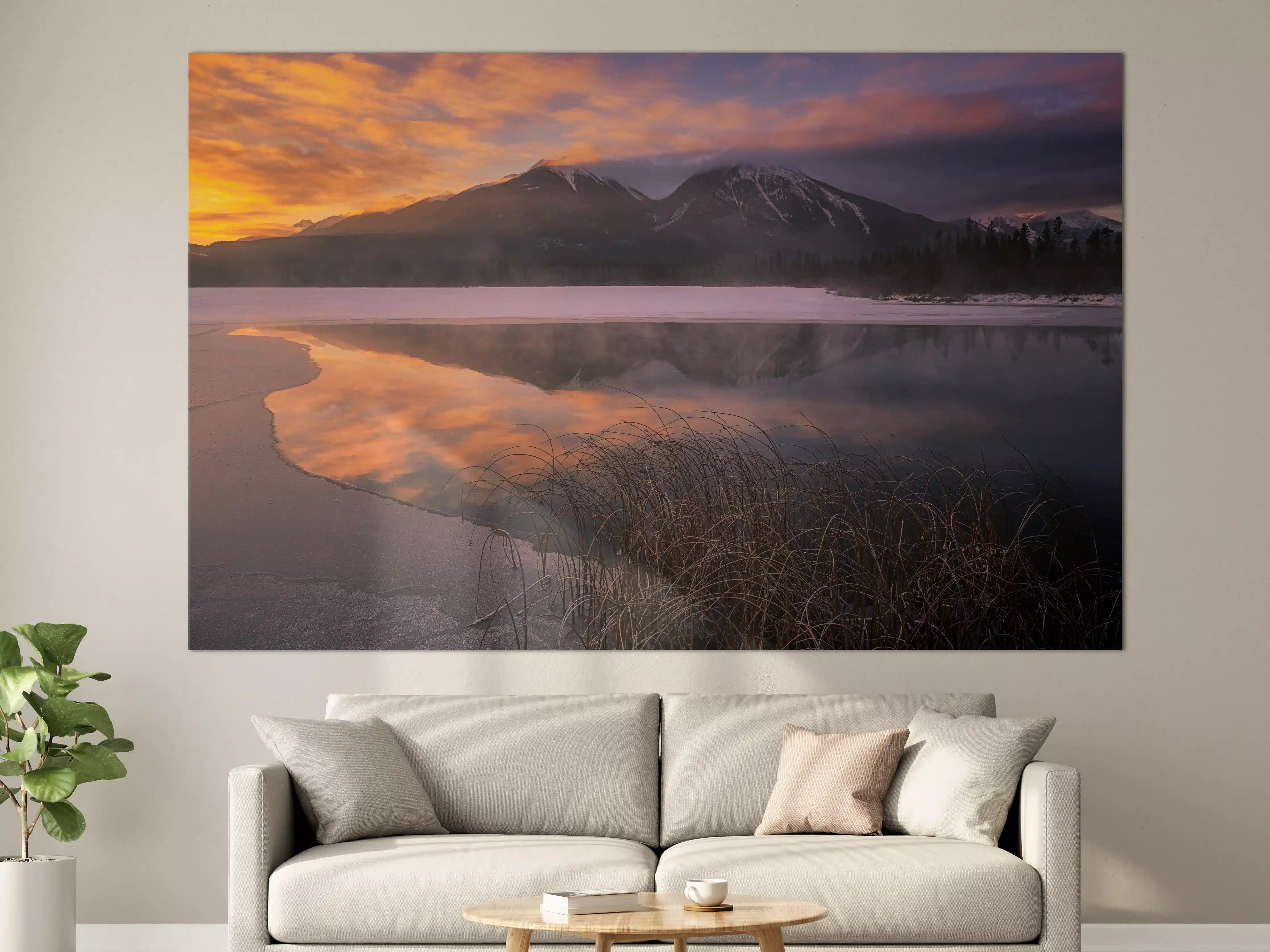 Große Wandbilder - Grauweiser See bei Dämmerung