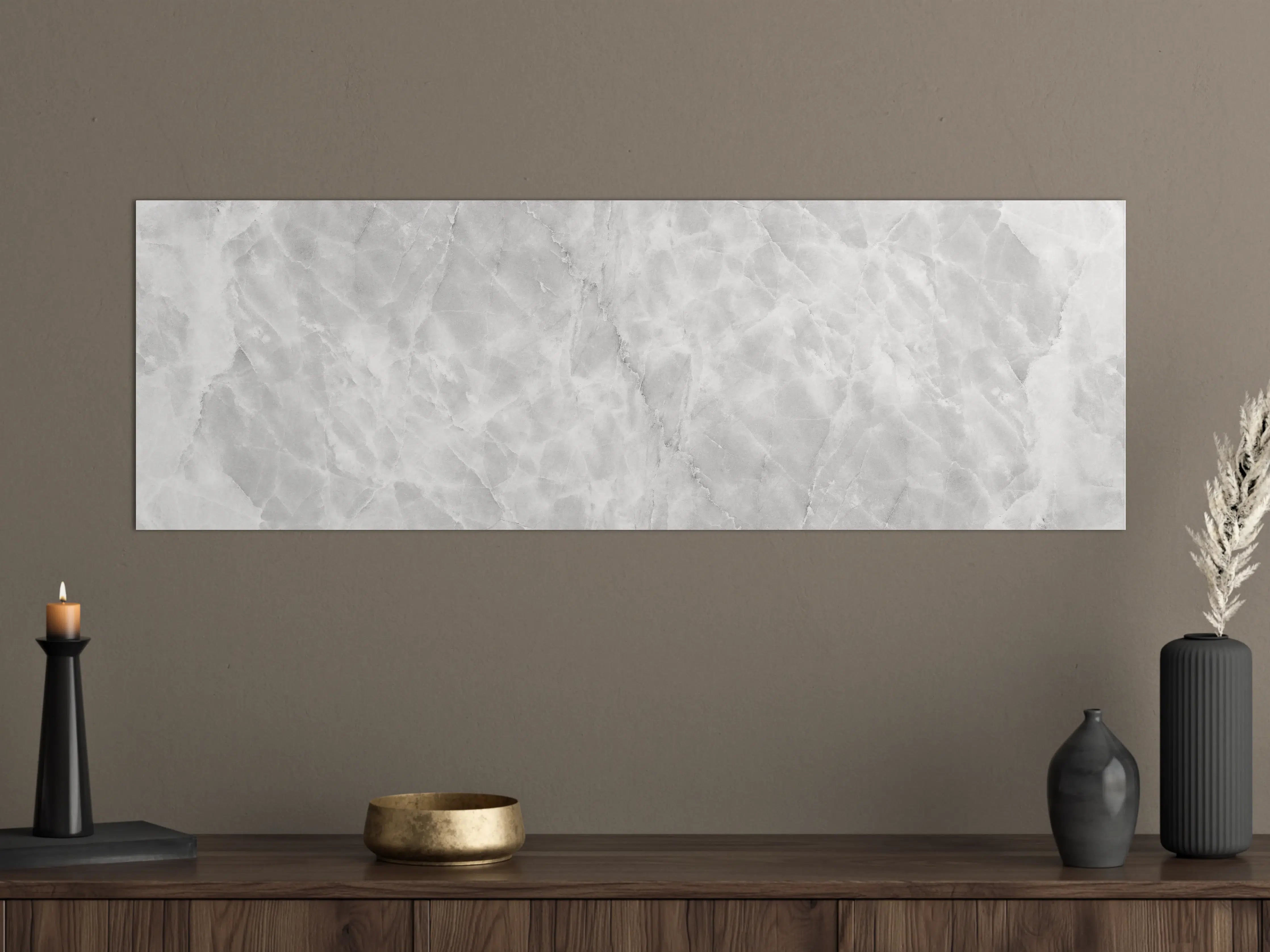 Große Wandbilder - Grauweißer Marmor-Charme