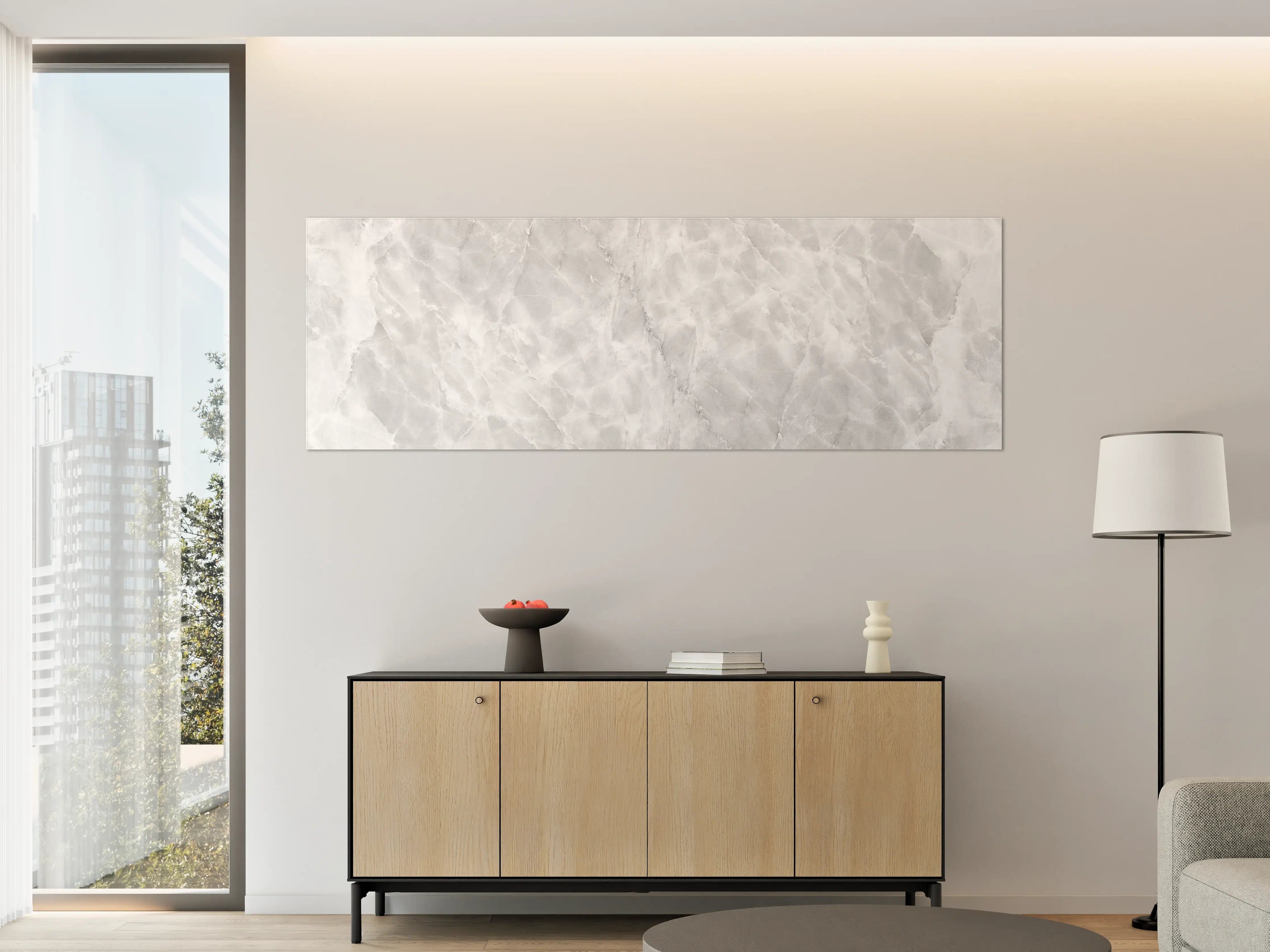 Große Wandbilder - Grauweißer Marmor-Charme