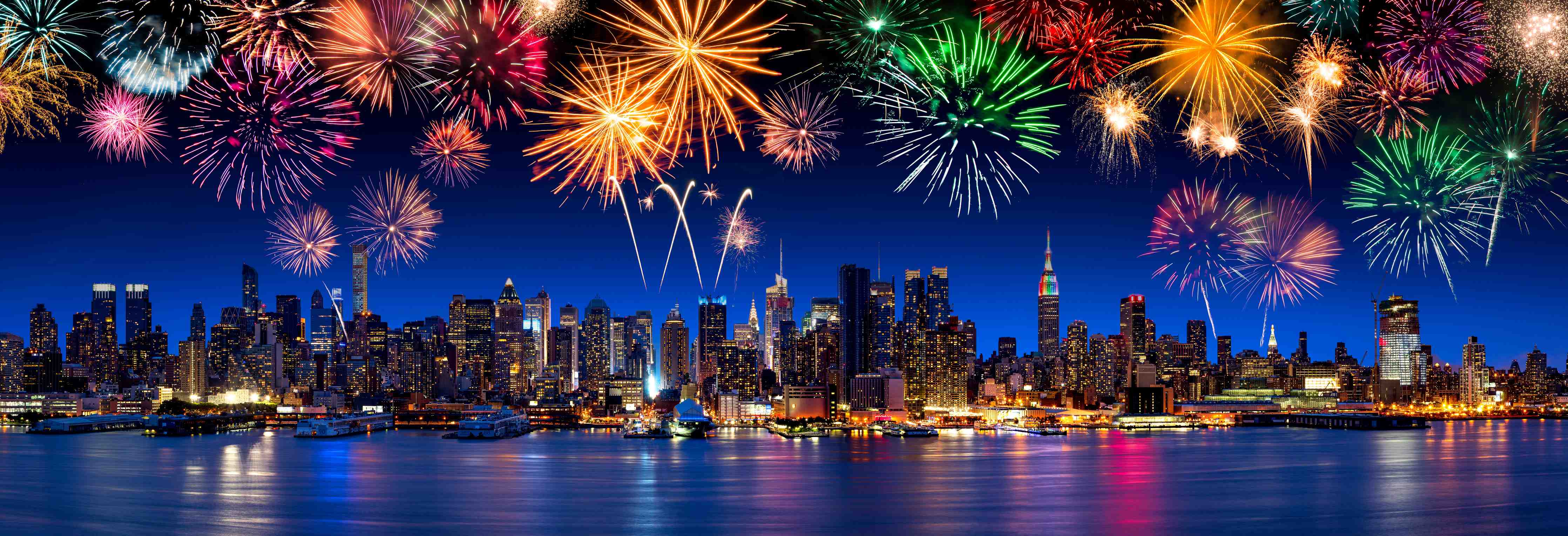 Große Wandbilder-Großes Feuerwerk in New York