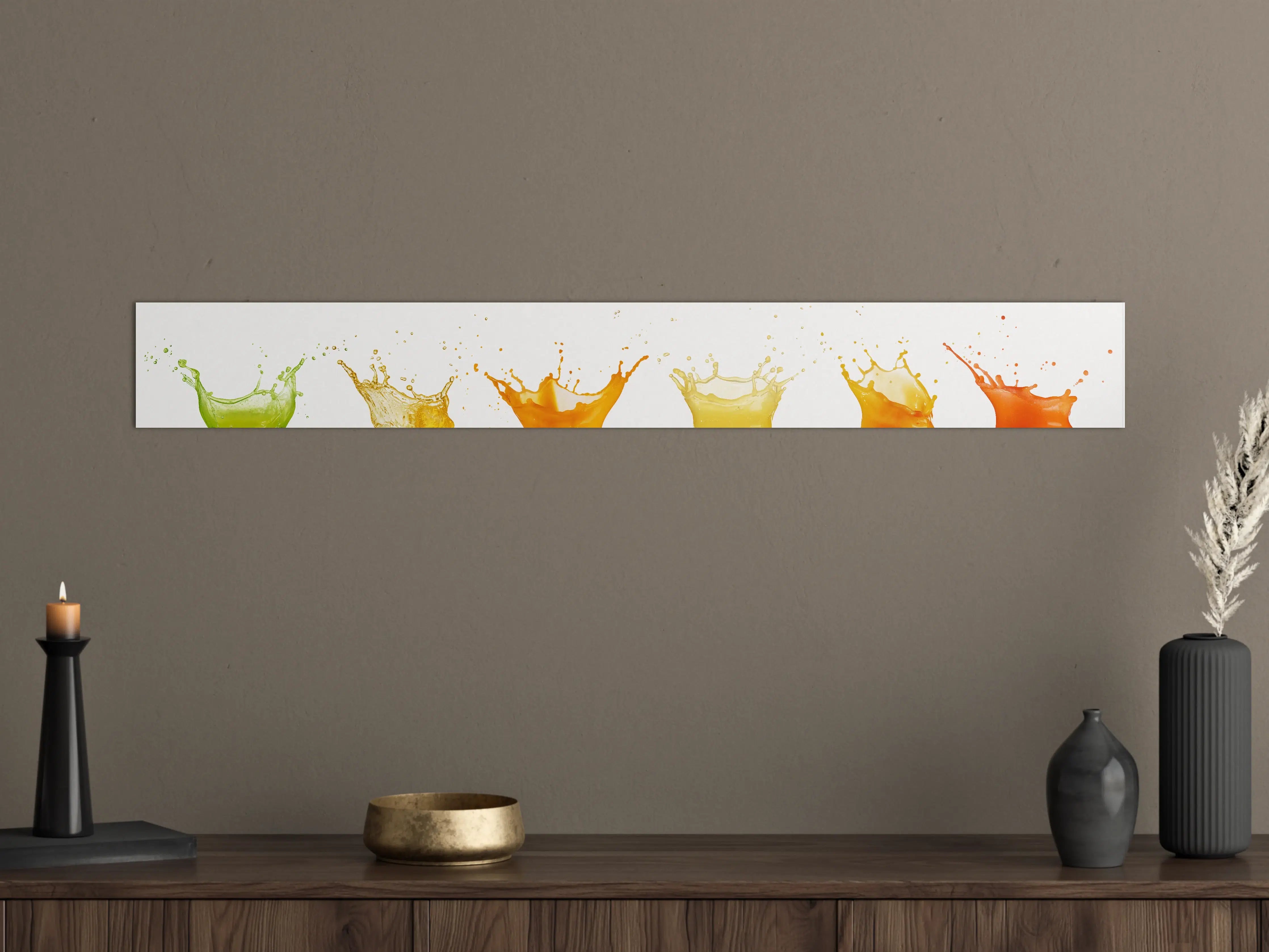 Große Wandbilder - Grün-Gelb-Orange Wassersplash