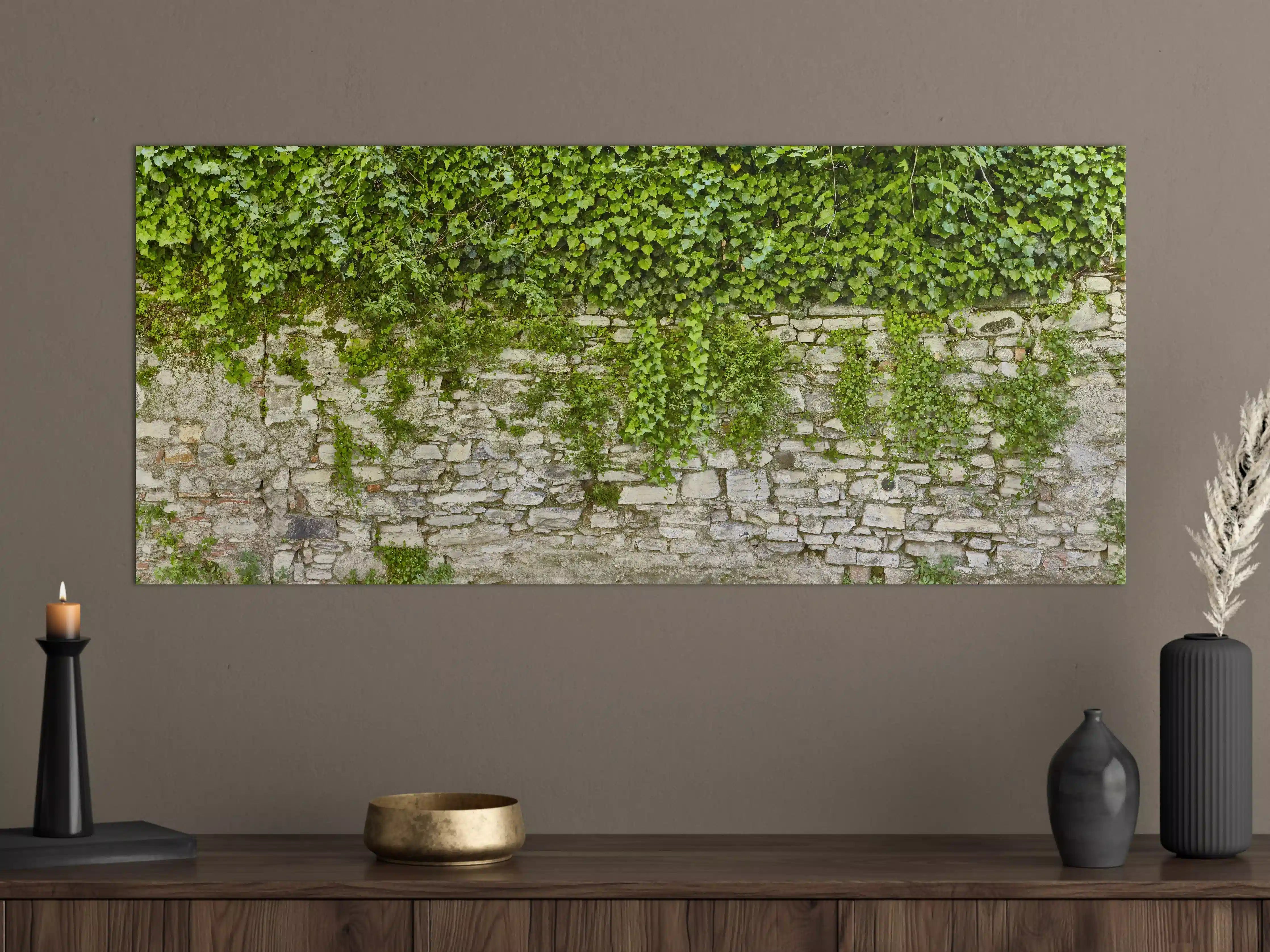 Große Wandbilder - Grün überwucherte Burgmauer